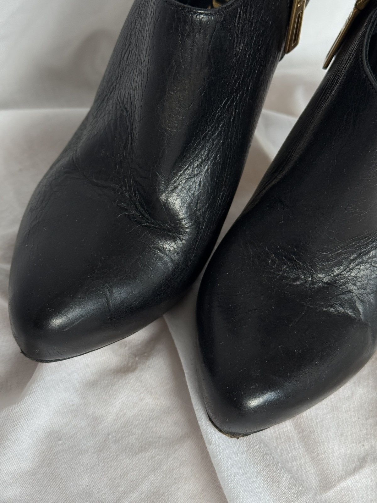 Designer × Prada Prada Black Leather Ankle Boots Biker Boots Size US 6 / IT 36 - 4 Thumbnail