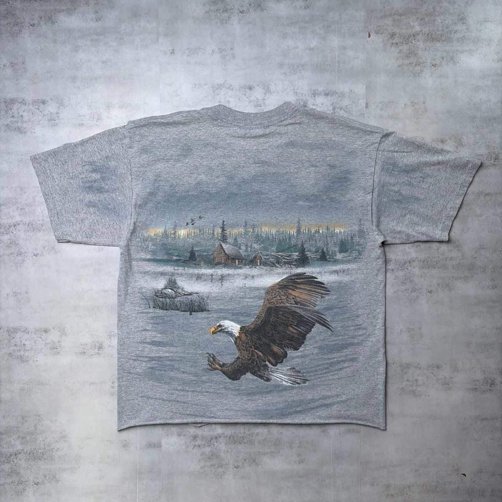 Other Vintage 90’s Grey Double Sided Eagle Nature AOP T-Shirt Size US M / EU 48-50 / 2 - 2 Thumbnail