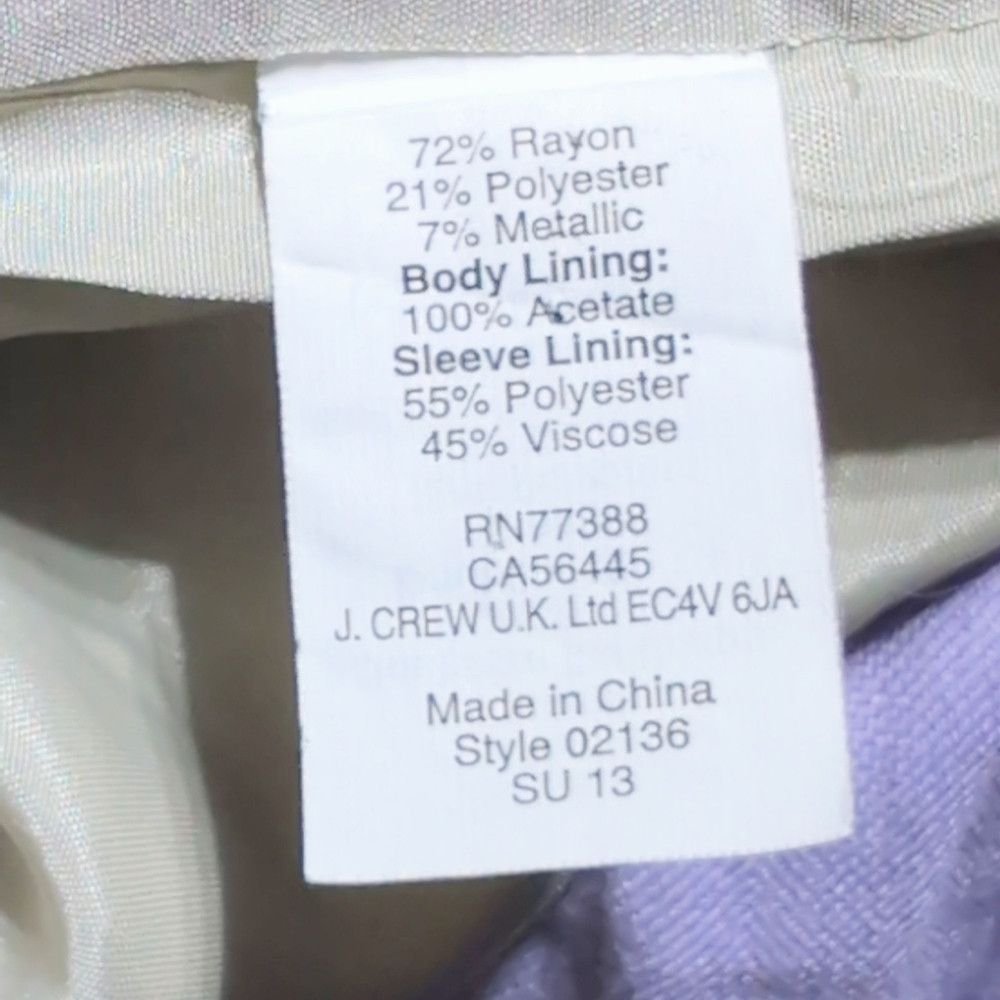 J.Crew Vintage J Crew Metallic Thread Lavender Women's Blazer Size L / US 10 / IT 46 - 6 Thumbnail