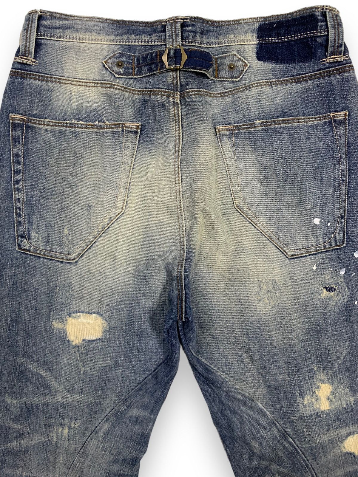 14th Addiction Japanese Brand Buckle Back Splatter Distressed Punk Jeans Size US 32 / EU 48 - 11 Thumbnail