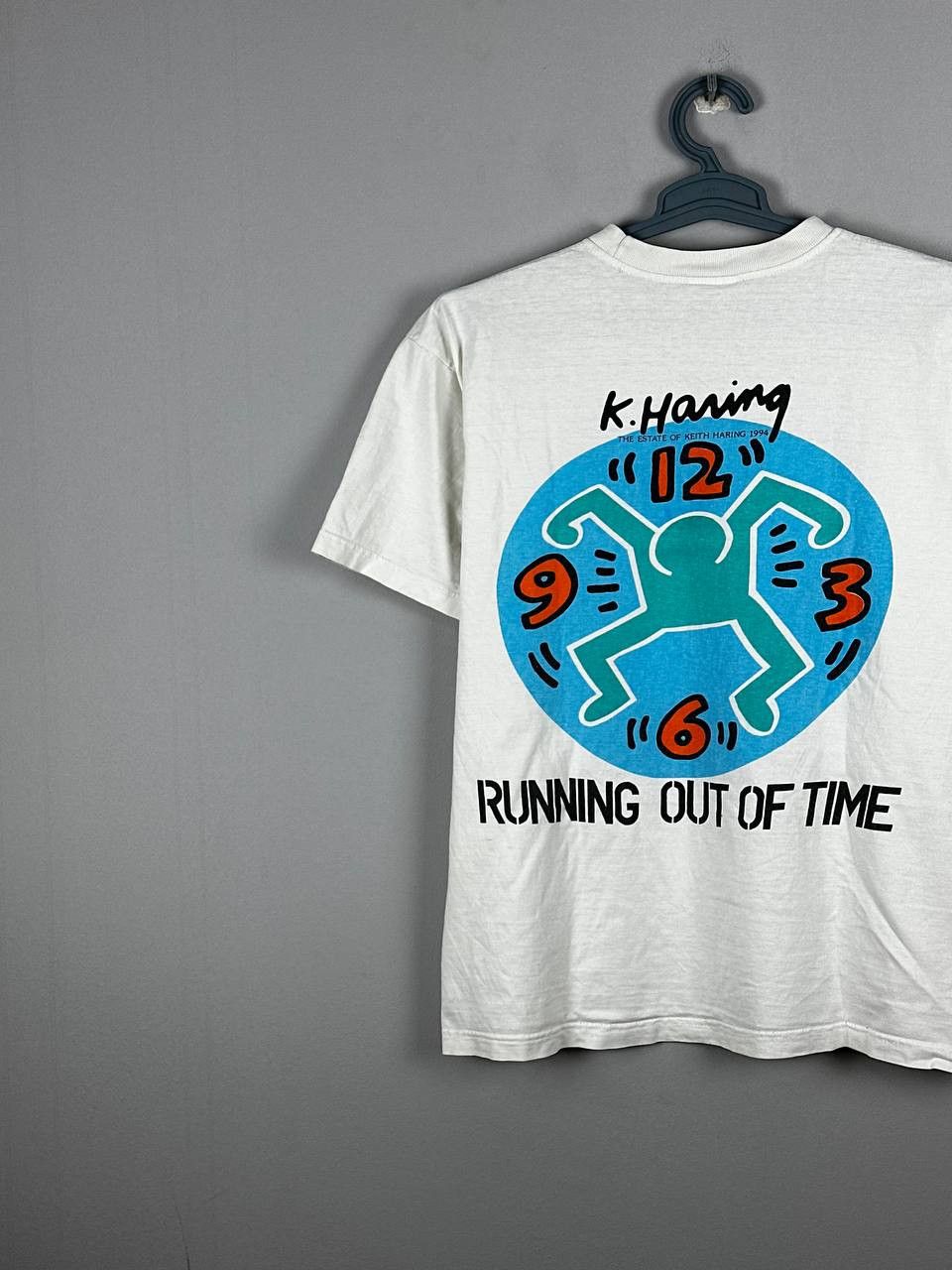 Keith Haring Vintage 1994 Keith Haring “Running Out Of Time“ T Shirt Size US M / EU 48-50 / 2 - 10 Thumbnail