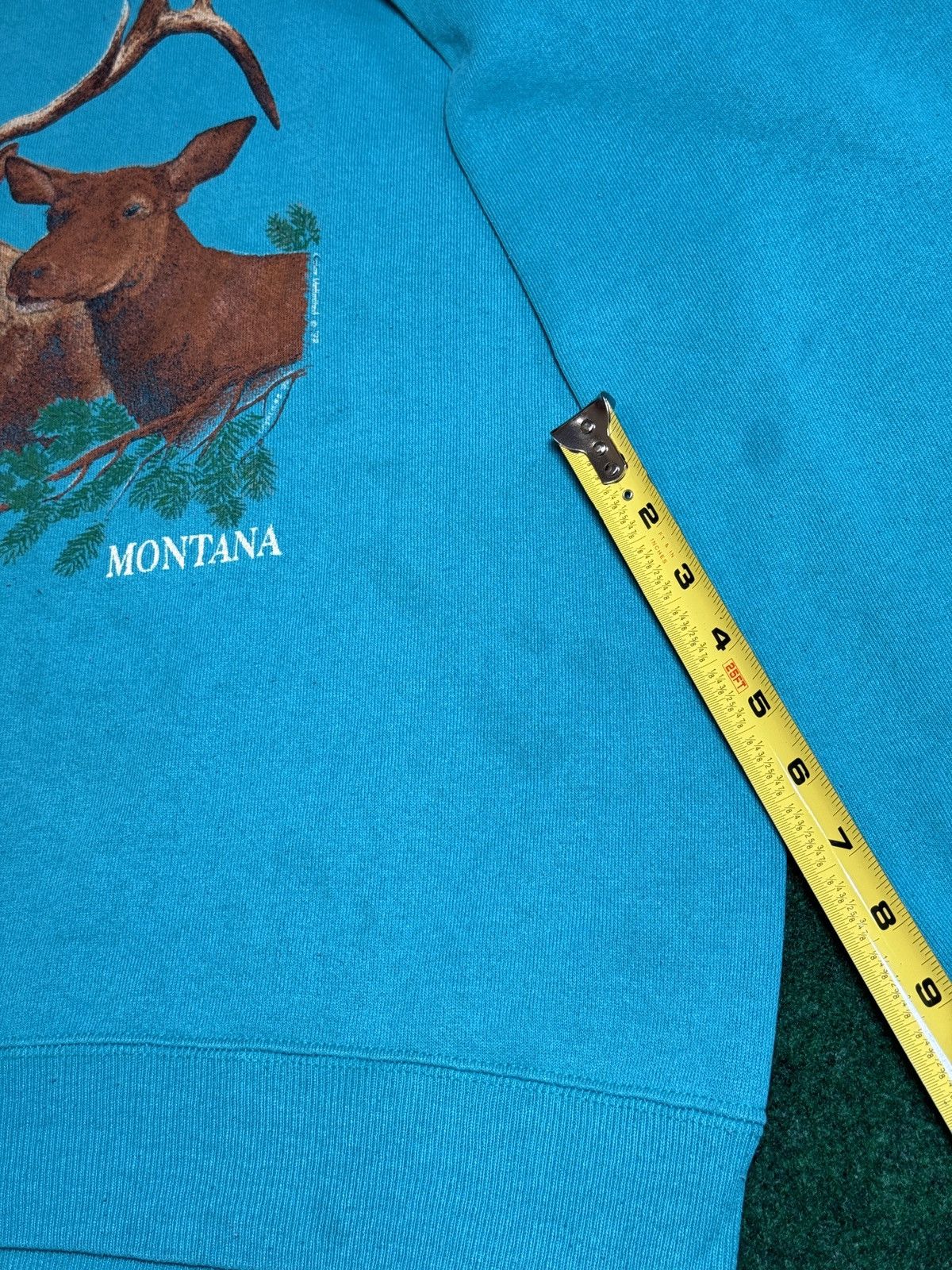 Hanes × Vintage Vintage 90s Elk Animal Print Montana Joe Rogan Sweatshirt Size US L / EU 52-54 / 3 - 7 Thumbnail