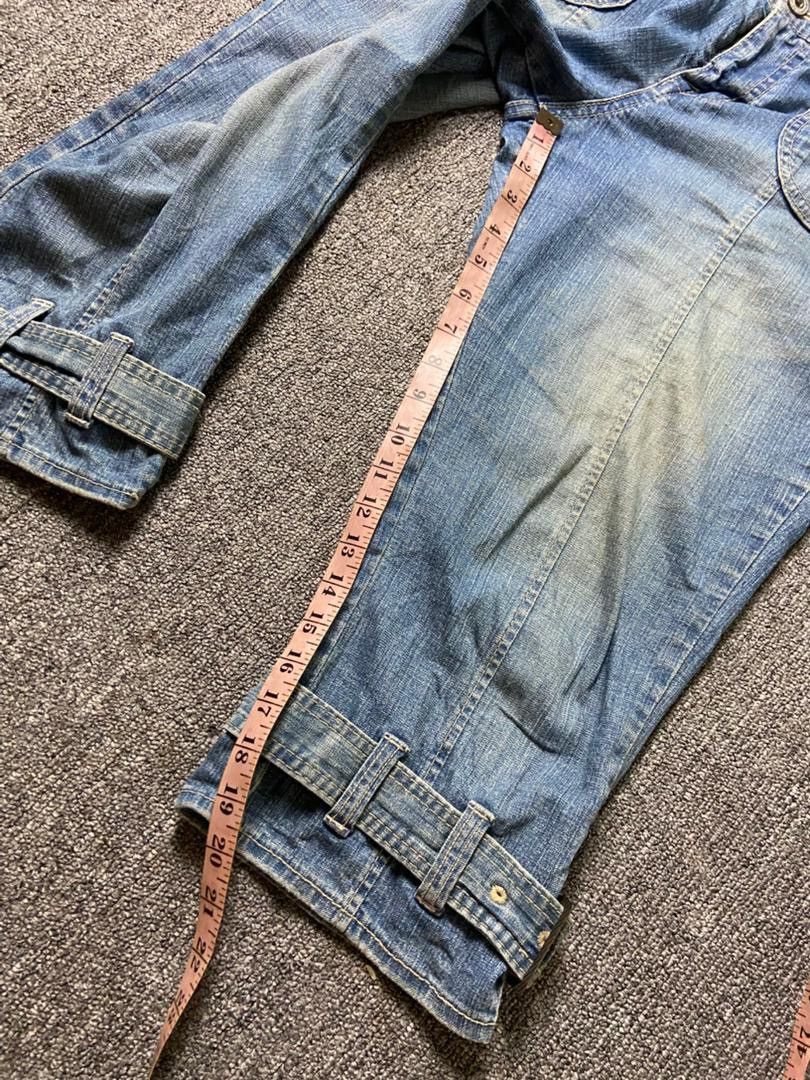 Japanese Brand PBI Brand Capri Jeans with Buckled Straps (184) Size US 34 / EU 50 - 6 Thumbnail