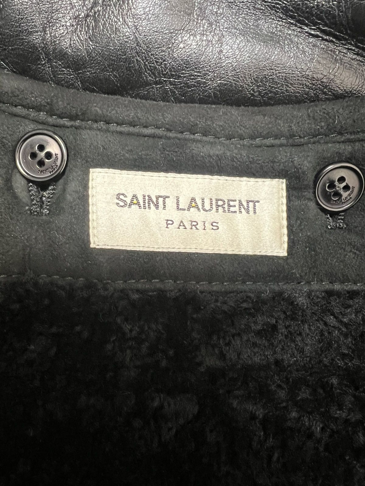 Saint Laurent Paris Leather Coat with Shearling sz 46 Size US S / EU 44-46 / 1 - 3 Thumbnail