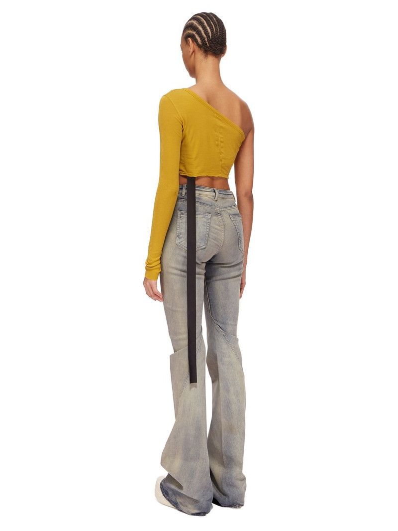 Rick Owens o1y0126 One-Shoulder Tank Top in Yellow Size S / US 4 / IT 40 - 6 Thumbnail