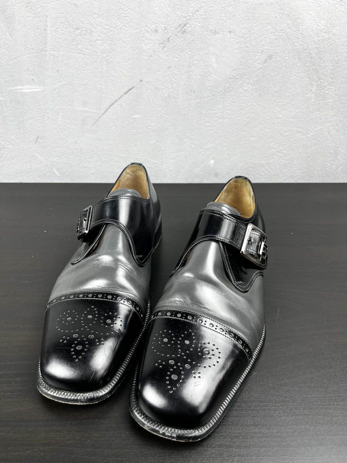 Moreschi Moreschi Made in Italy Men's Buckle Strap Black Shoes Size US 10 / EU 43 - 4 Thumbnail