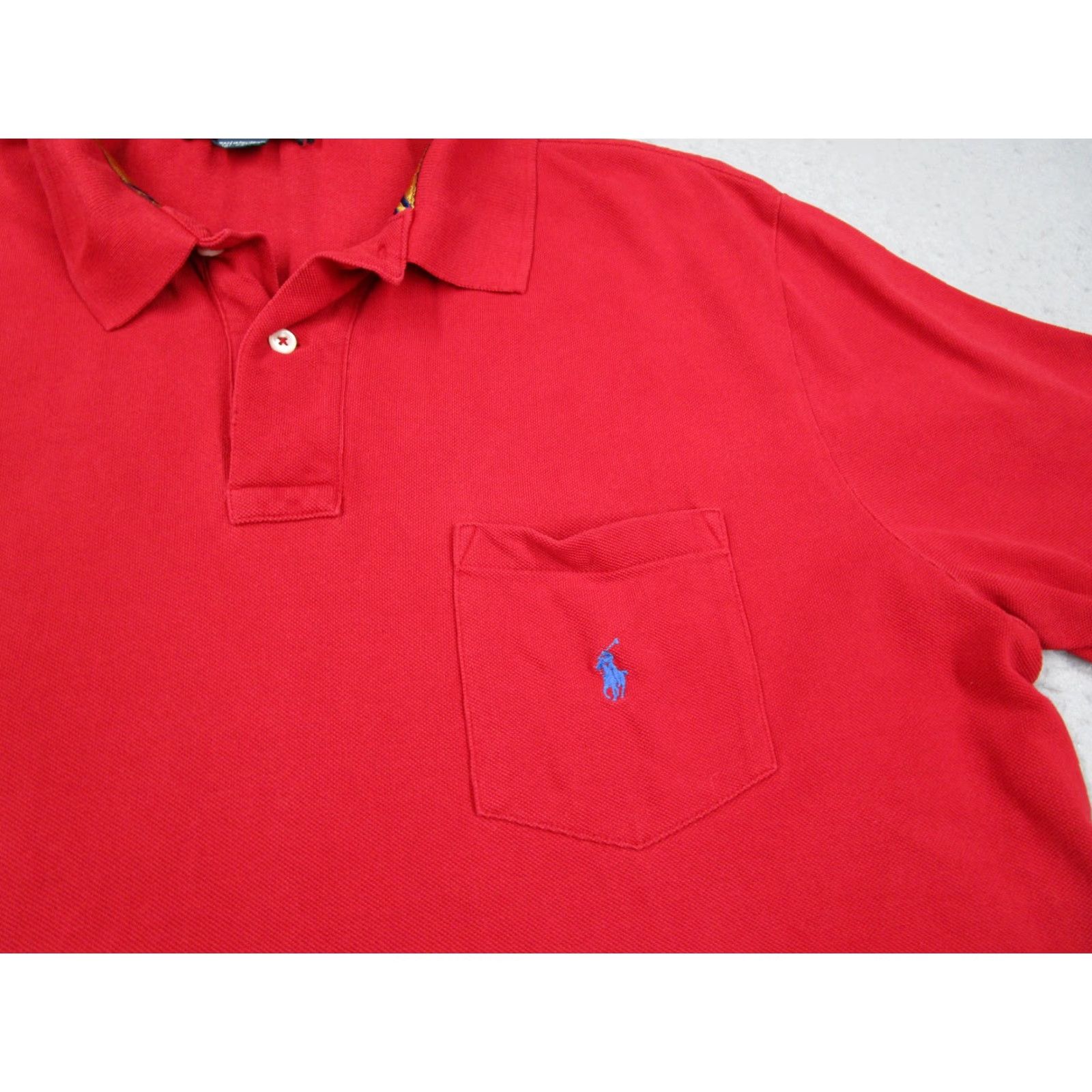 Polo Ralph Lauren VINTAGE Polo Ralph Lauren Polo Shirt Mens XL Red Pocket Embroidered Pony Vintage Size US XL / EU 56 / 4 - 2 Thumbnail