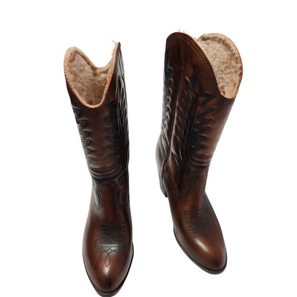 Vintage Carriboots Western Style winter boots size 10 brown Size US 10 / IT 40 - 1 Thumbnail