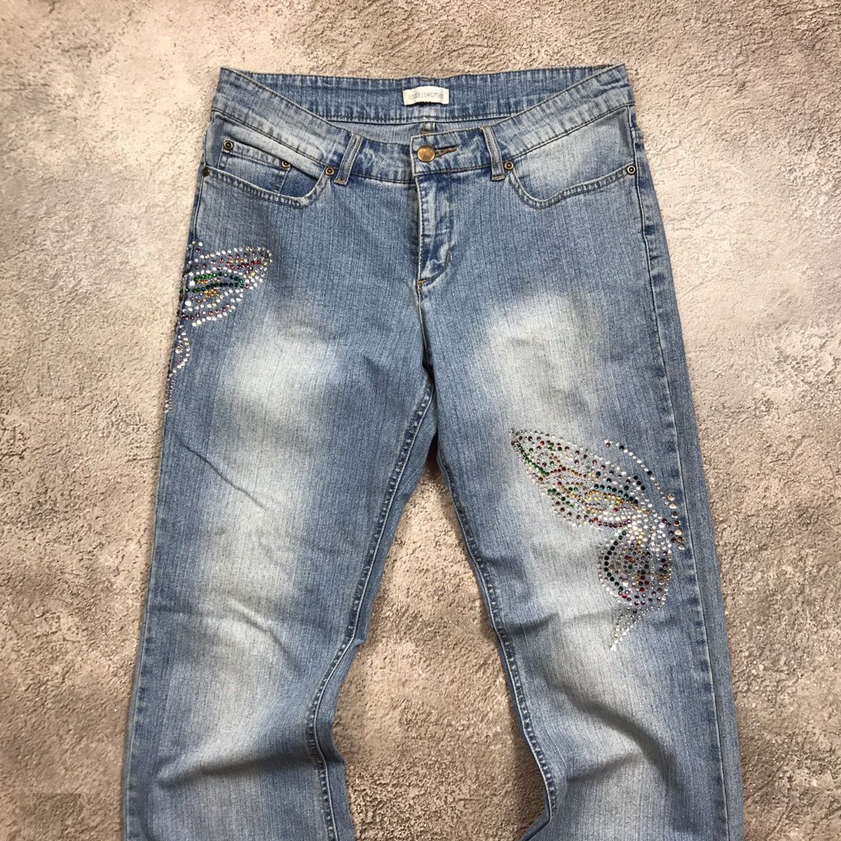 Vintage Vintage Y2K Distressed Flared Jeans Grunge Skate Cropped 28 Size 28" / US 6 / IT 42 - 3 Thumbnail