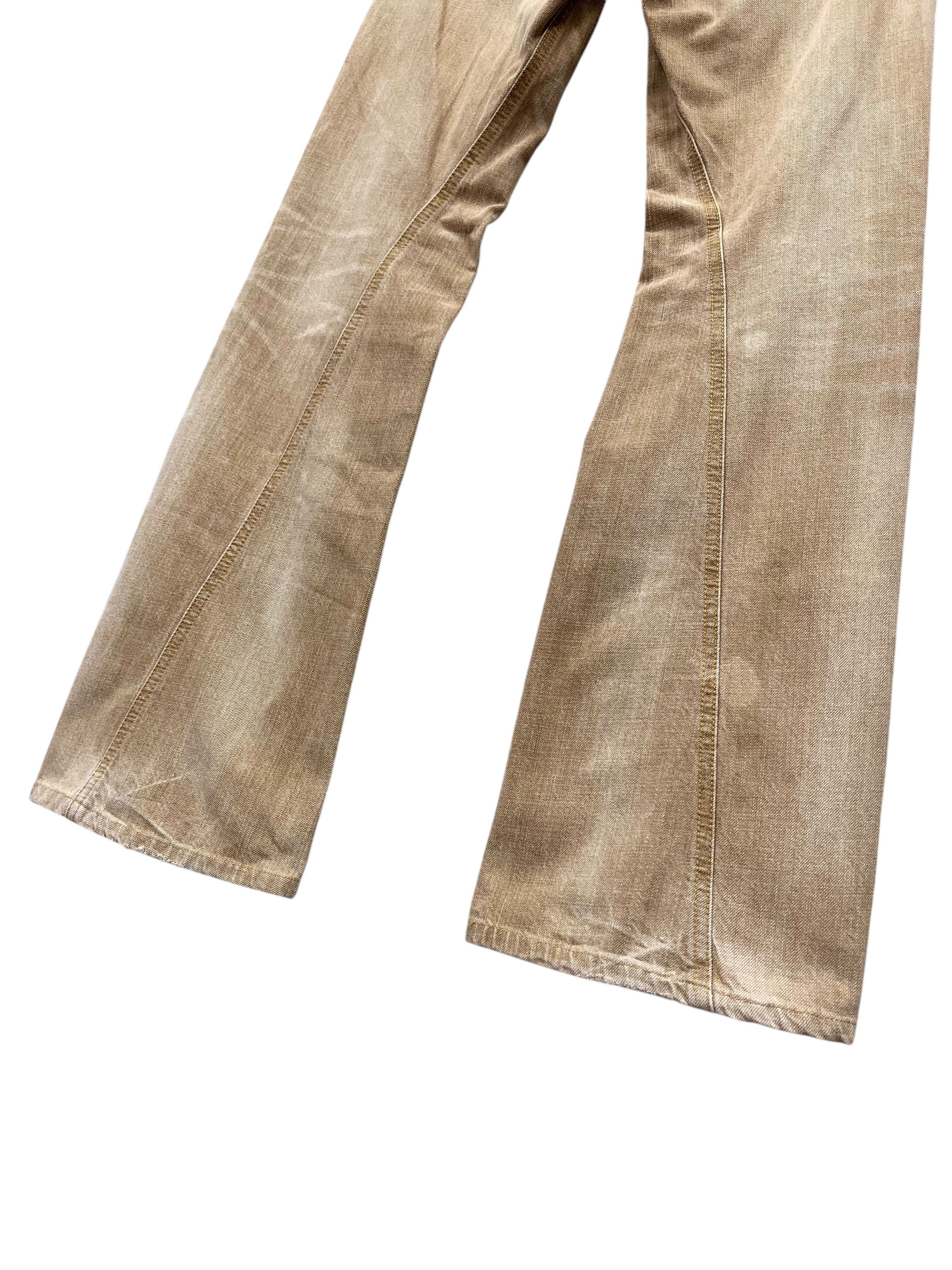 Lee FYE🔥MR LEE RIDERS Off Brown Twist Leg Flare Denim Jeans Size US 28 / EU 44 - 6 Thumbnail