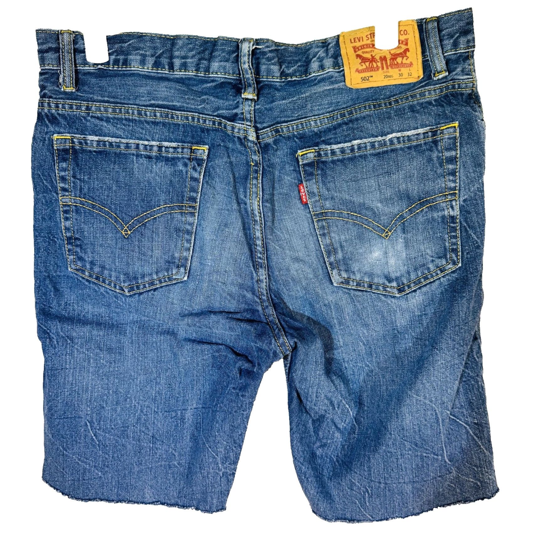 Levi's VINTAGE Levi's 502 Regular Taper Denim Shorts Mens 30 Distressed Blue Raw Hem Bermuda 8in Zipper Button USA Mens Size US 30 / EU 46 - 6 Thumbnail