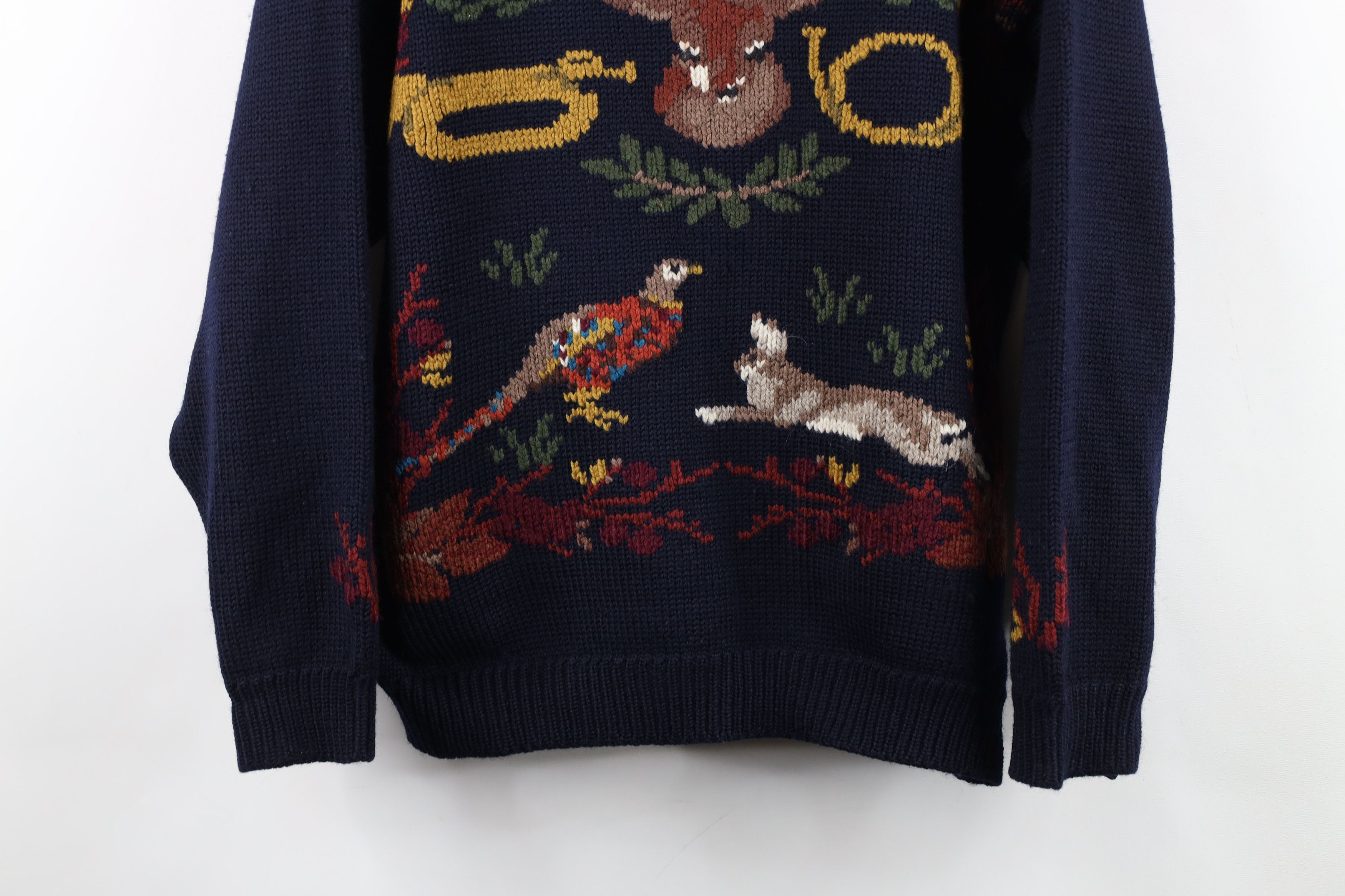 Vintage Vintage 70s Streetwear Needlepoint Animal Knit Sweater Size L / US 10 / IT 46 - 3 Thumbnail