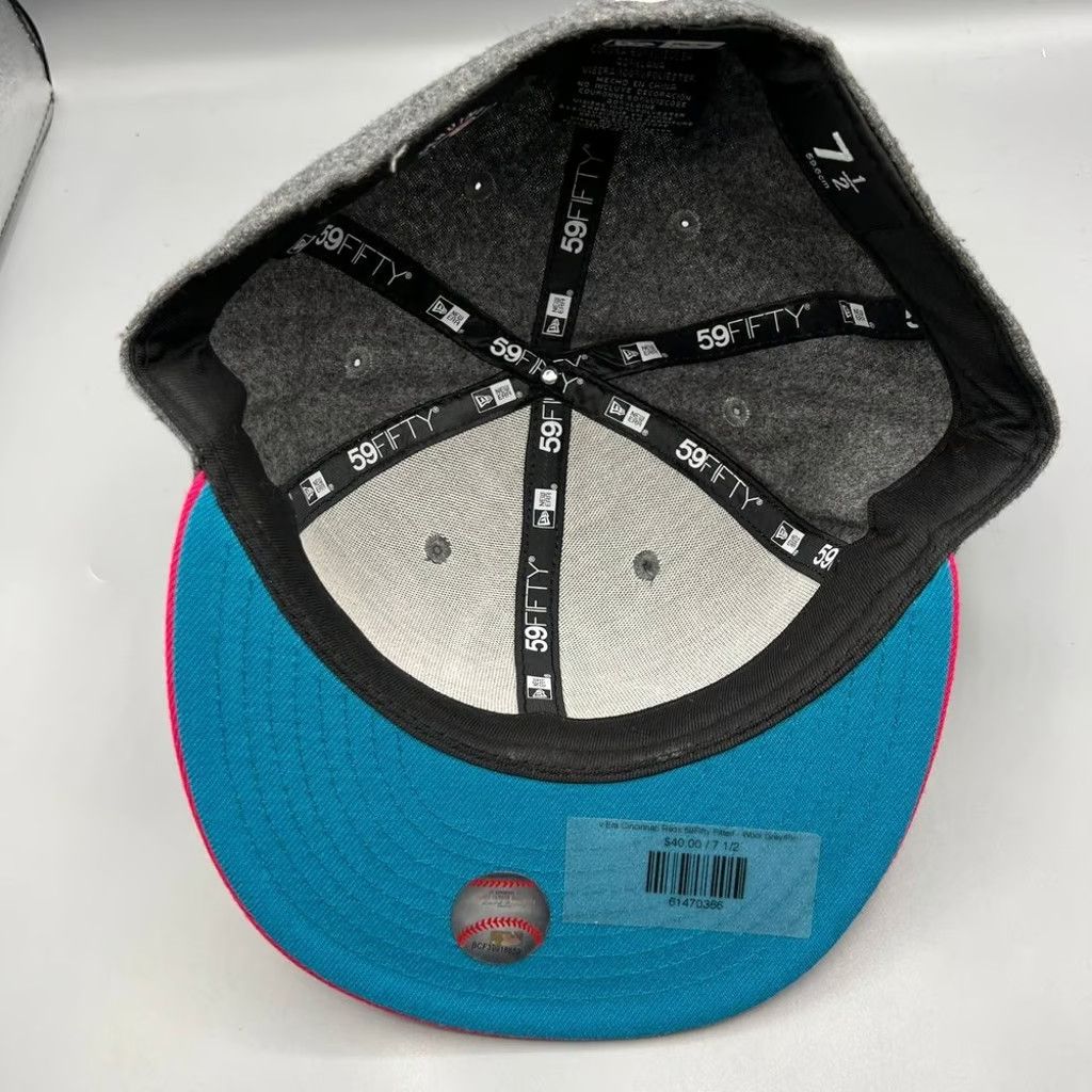 New Era Cincinnati Reds Hat Men 7 1/2 59Fifty New Era Fitted Wool Size ONE SIZE - 4 Thumbnail