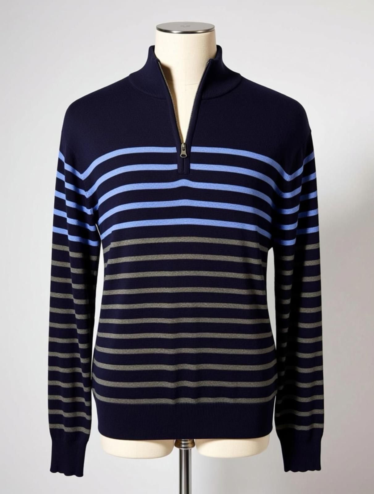 Other Park Slope Men's Striped Half-Zip Sweater Large Size US L / EU 52-54 / 3 - 1 Thumbnail