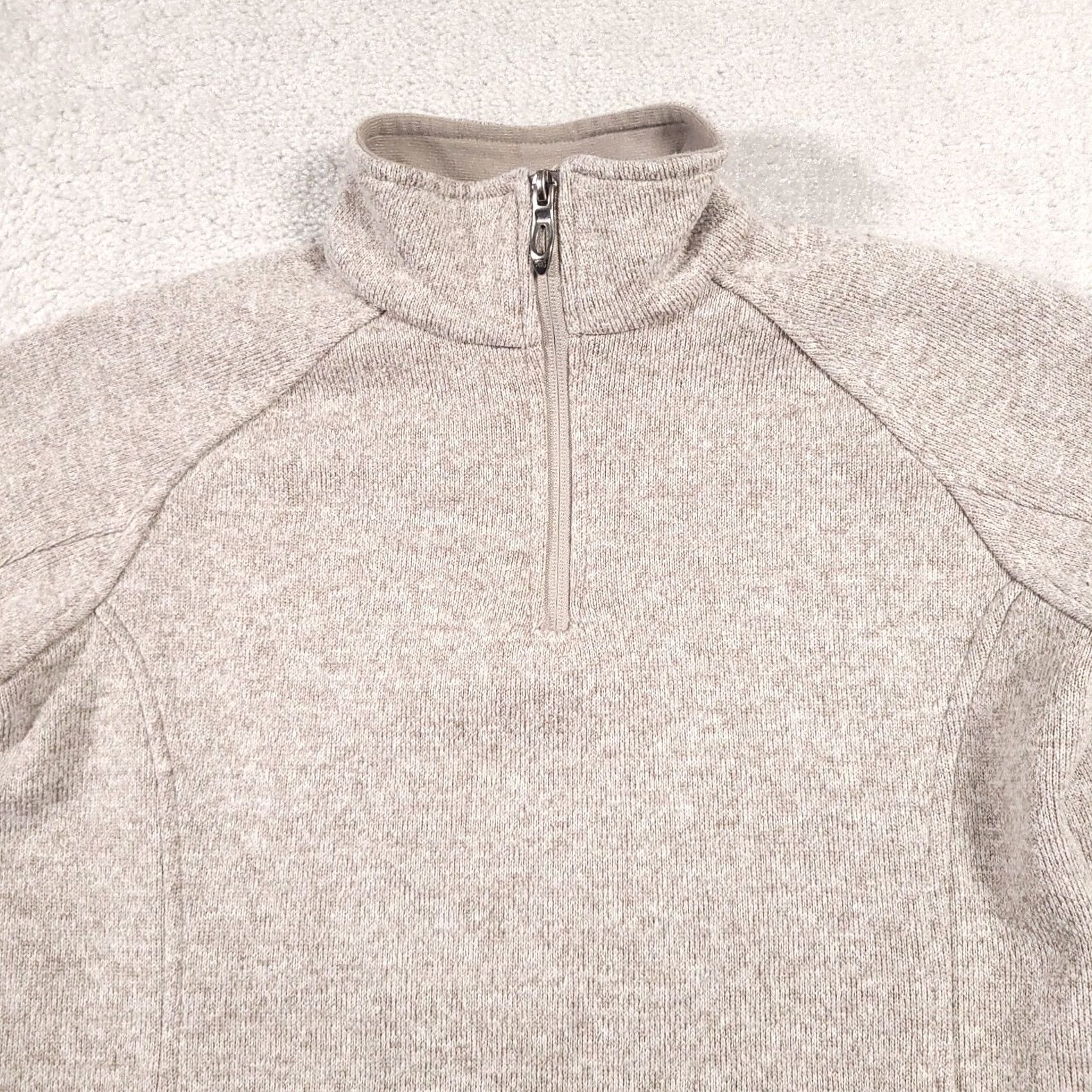 Vintage Polar King Jacket Women's M Beige Full Zip Mock Neck Knit Outdoors Pockets Size M / US 6-8 / IT 42-44 - 3 Thumbnail