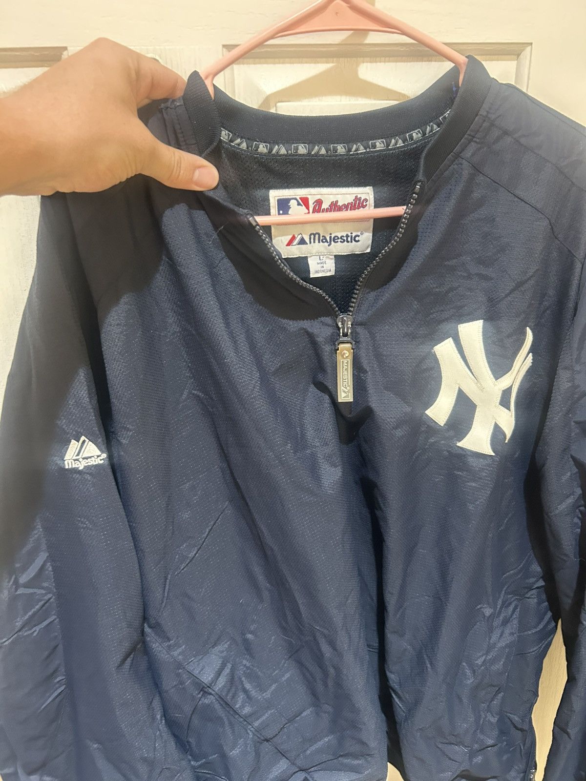 MLB × Majestic × Vintage Vintage New York Yankees Majestic Windbreaker Jacket Size L Size US L / EU 52-54 / 3 - 2 Thumbnail