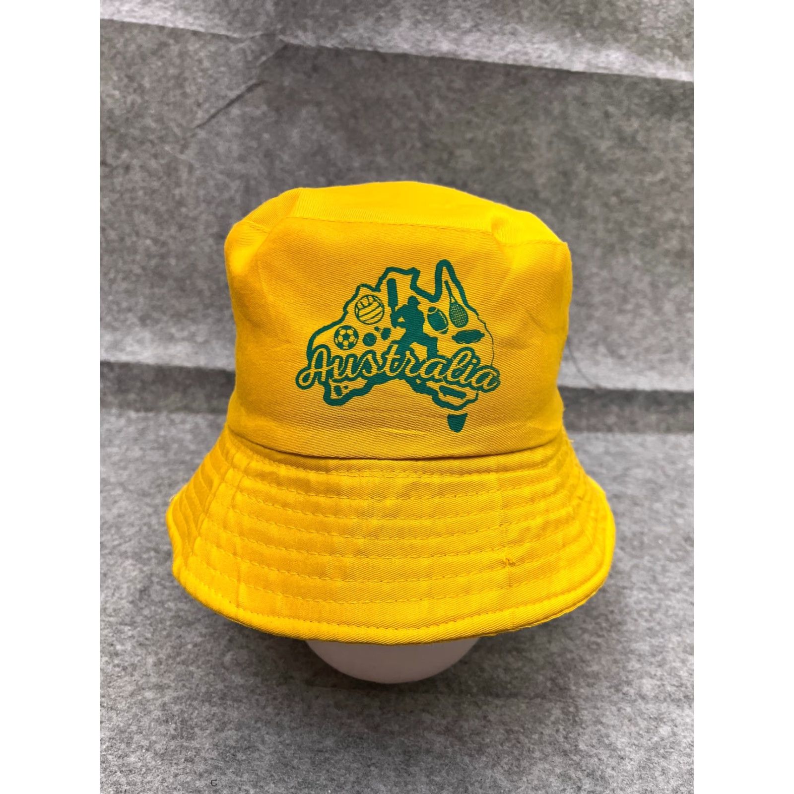 Vintage Australia Bucket Hat Adult One Size Yellow Polyester Blend Beach Outdoor Sports Hat Size ONE SIZE - 2 Thumbnail