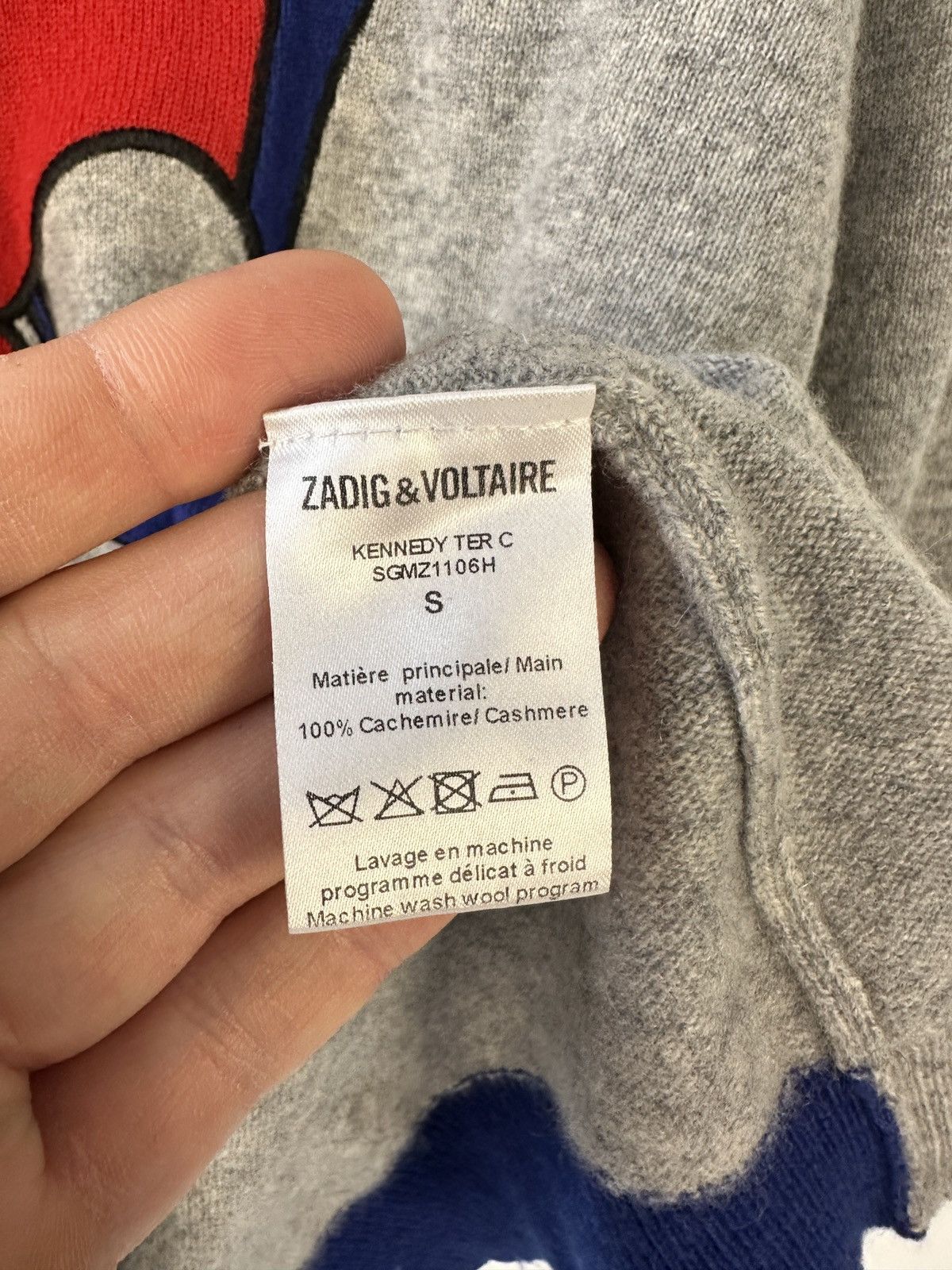 Zadig & Voltaire Zadig & Voltaire Kennedy Ter C Skull Cashmere Sweater Grey S Size S / US 4 / IT 40 - 8 Thumbnail