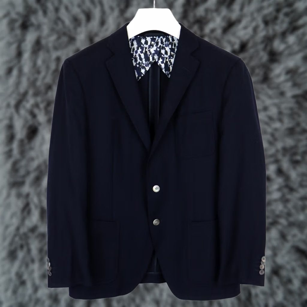 Hugo Boss HUGO BOSS Blazer Mens US 42 Wool Formal Single-Breasted Double-Vented Navy Raye4 Size 42R - 1 Thumbnail