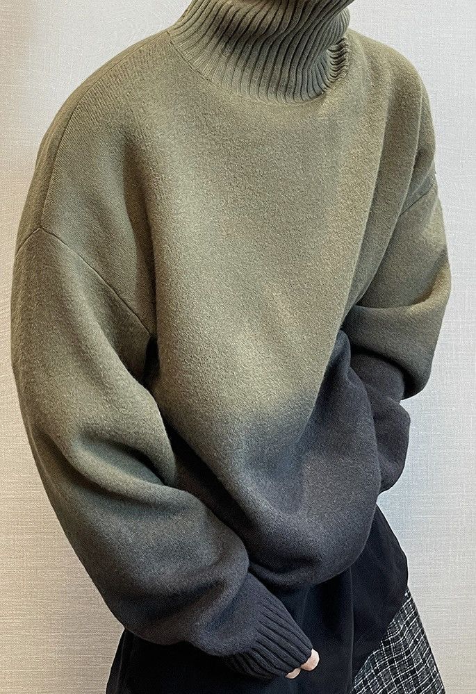 Japanese Brand × Vintage Outdoor retro gradient effect turtleneck sweater knitwear Size US L / EU 52-54 / 3 - 2 Thumbnail