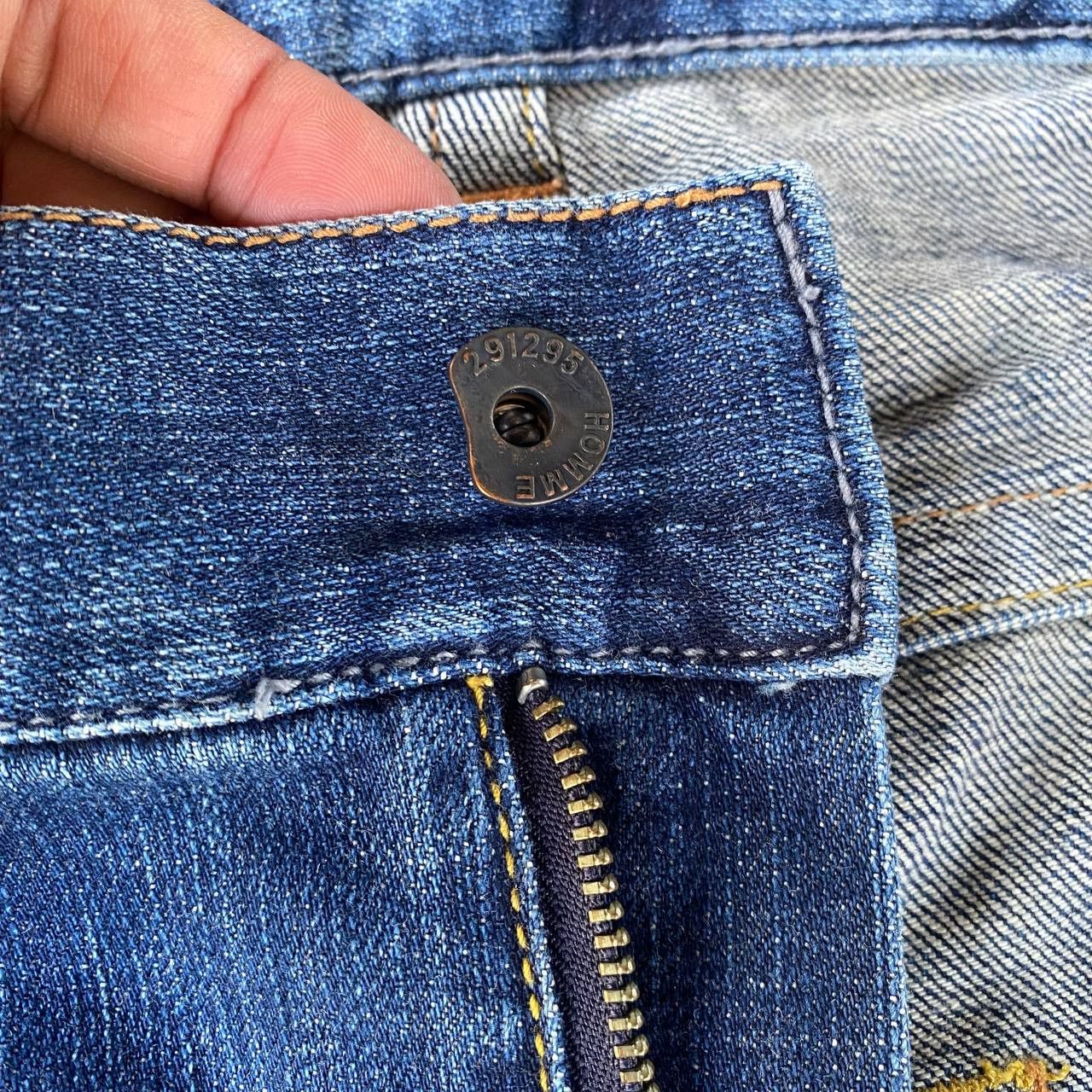 291295=Homme Archival 291295=HOMME Curved Leg "J-Cut Sashiko Repair Denim Size US 30 / EU 46 - 9 Thumbnail