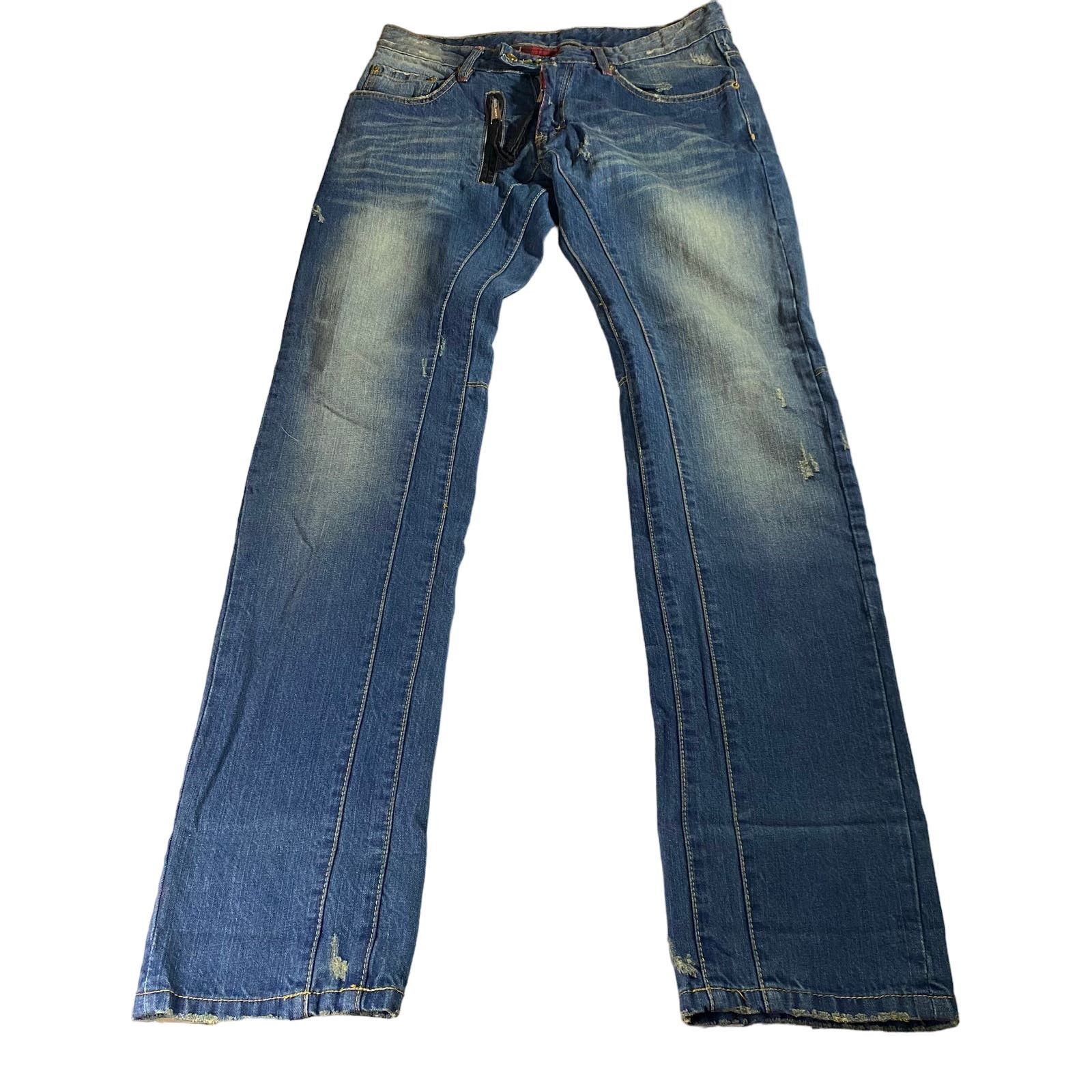 image of Dsquared2 Zip Design Jeans Men's 34X36 in Blue