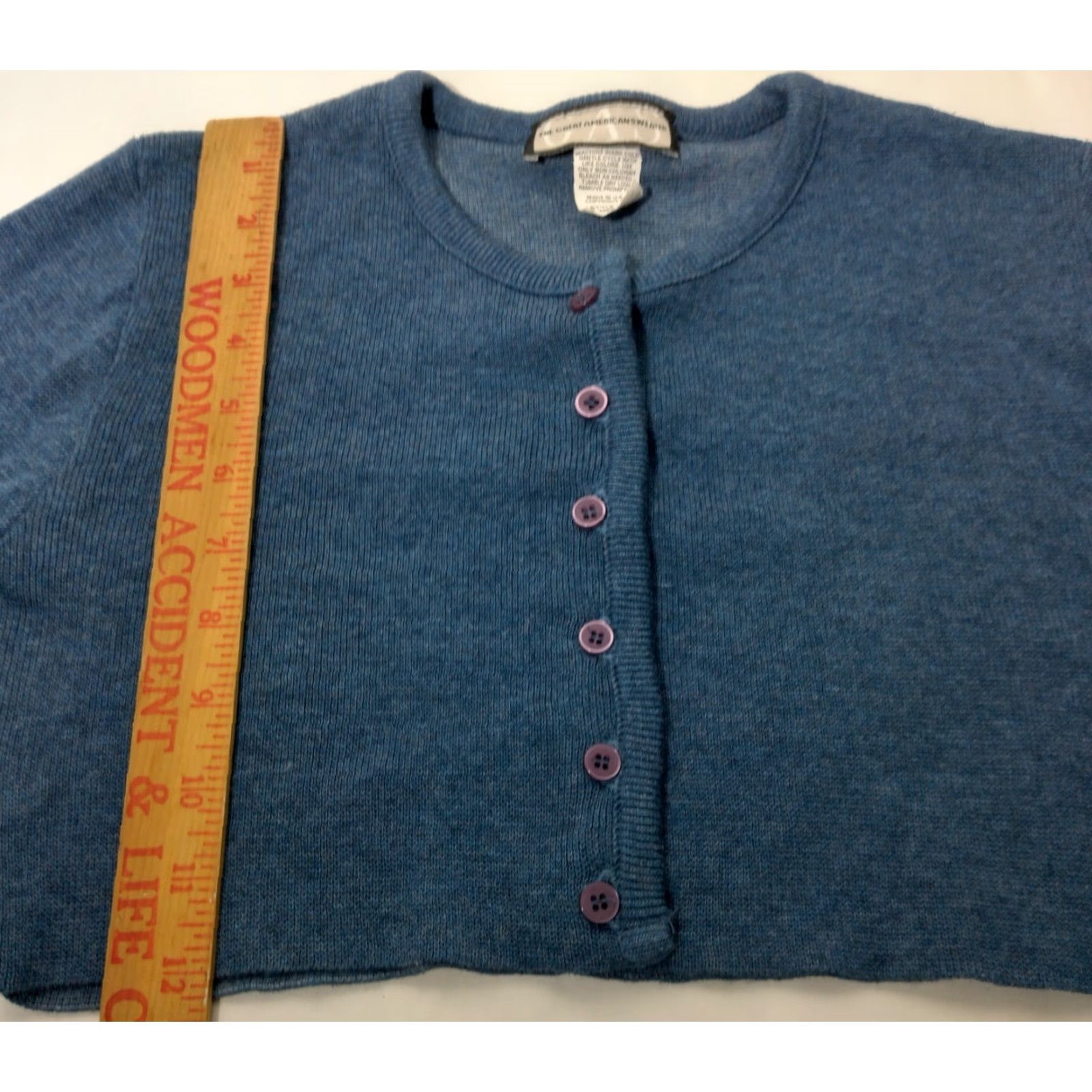 THE GREAT VINTAGE The Great American Sweater Cropped Cardigan M Blue Casual Womens Size M / US 6-8 / IT 42-44 - 5 Thumbnail