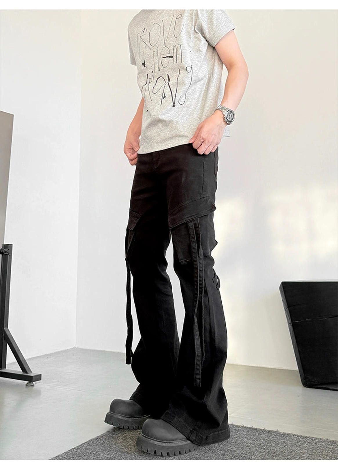 Other Black Cargo Pants with Straps Size US 34 / EU 50 - 2 Thumbnail