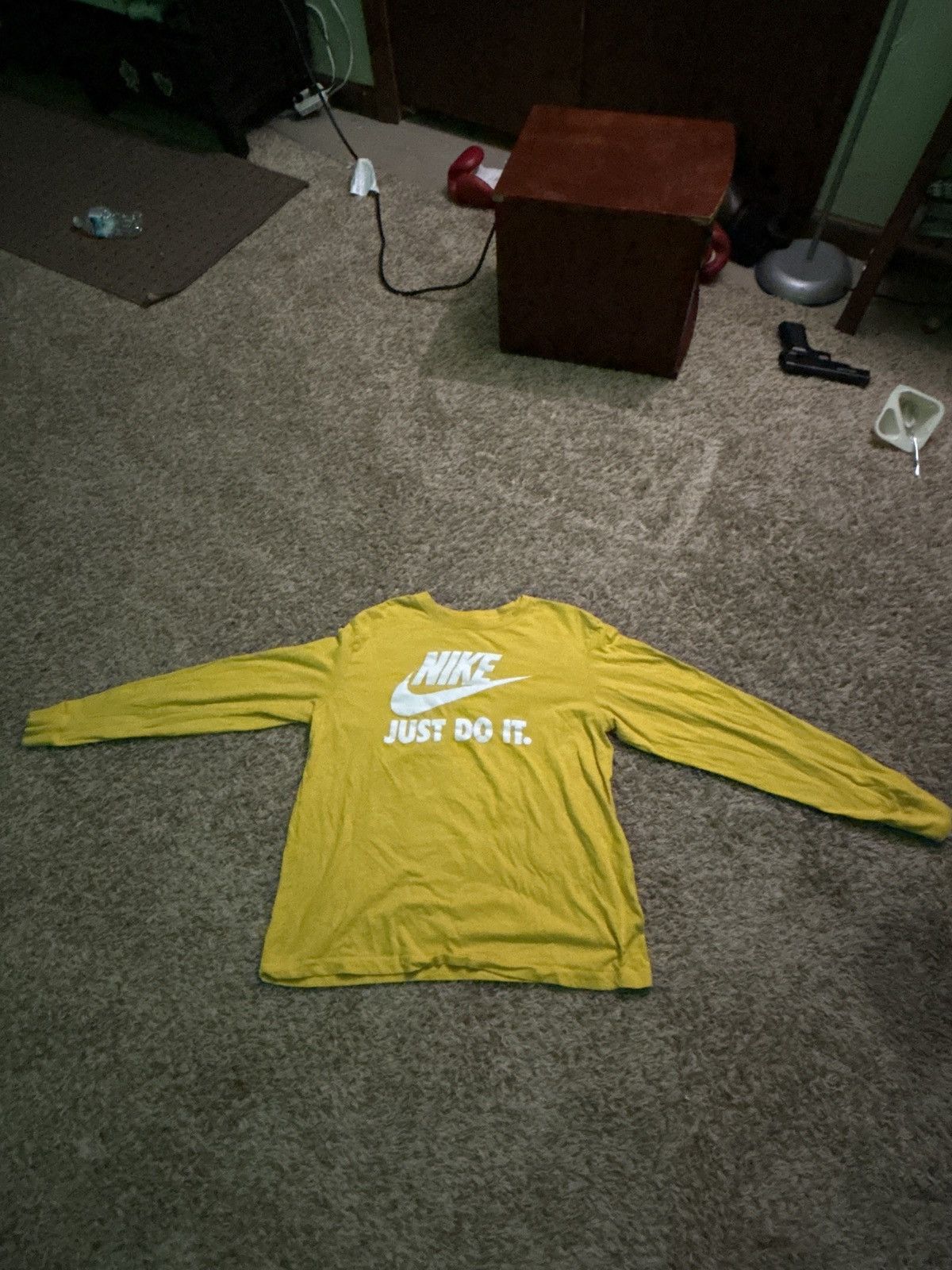Nike Yellow and White Nike Long sleeve T-shirt Size US L / EU 52-54 / 3 - 1 Thumbnail