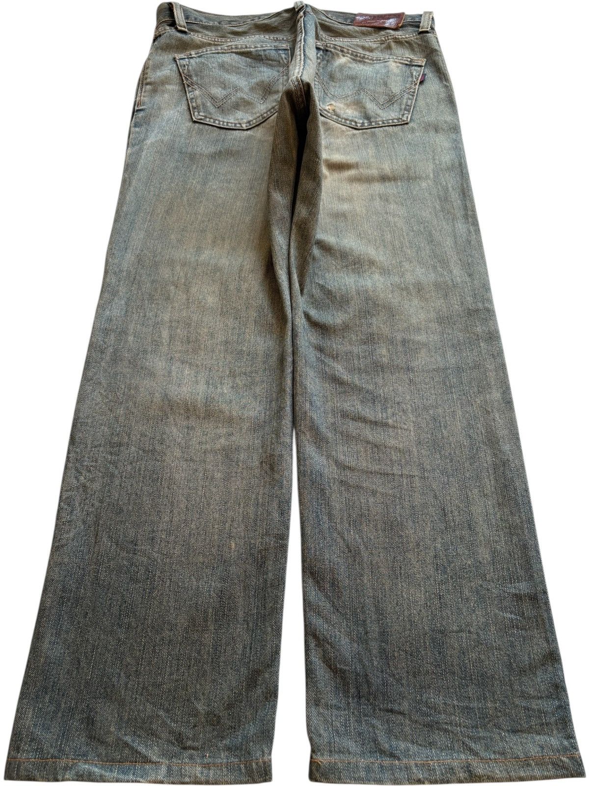 Edwin × Japanese Brand Vintage Edwin 403 Rusty Mud Wash Distressed Rip Loose Jean Size US 34 / EU 50 - 2 Thumbnail
