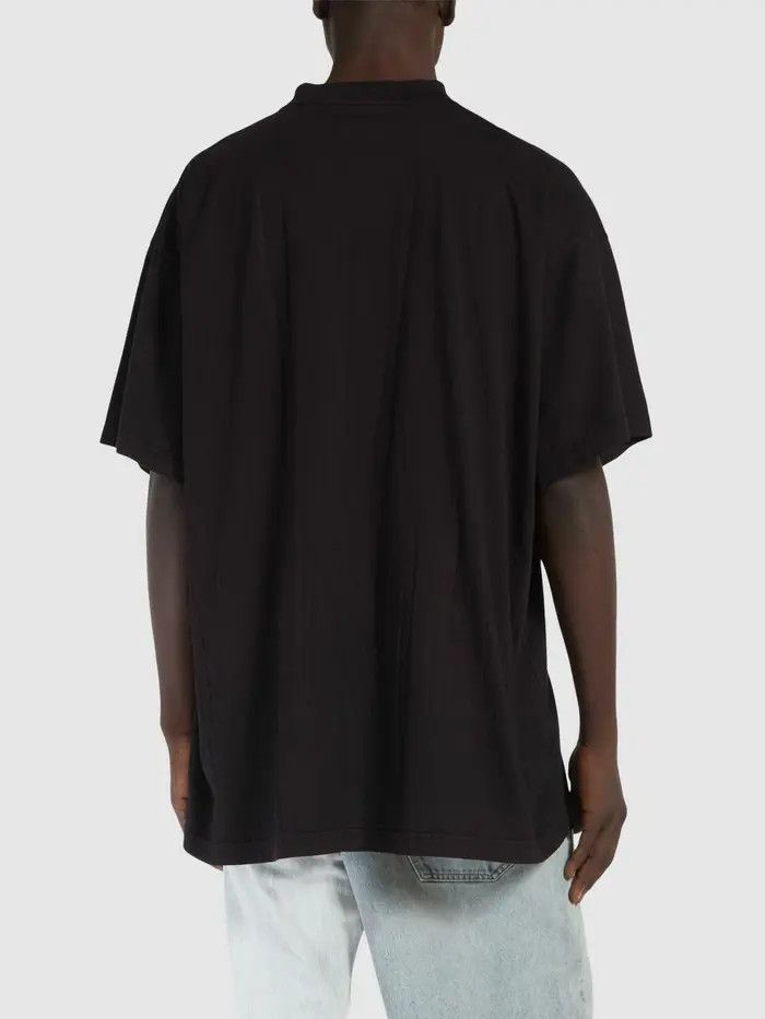 Balenciaga o1w1db10126 Metal BB Stencil T-Shirt Small Fit in Black Size US XXS / EU 40 - 3 Thumbnail