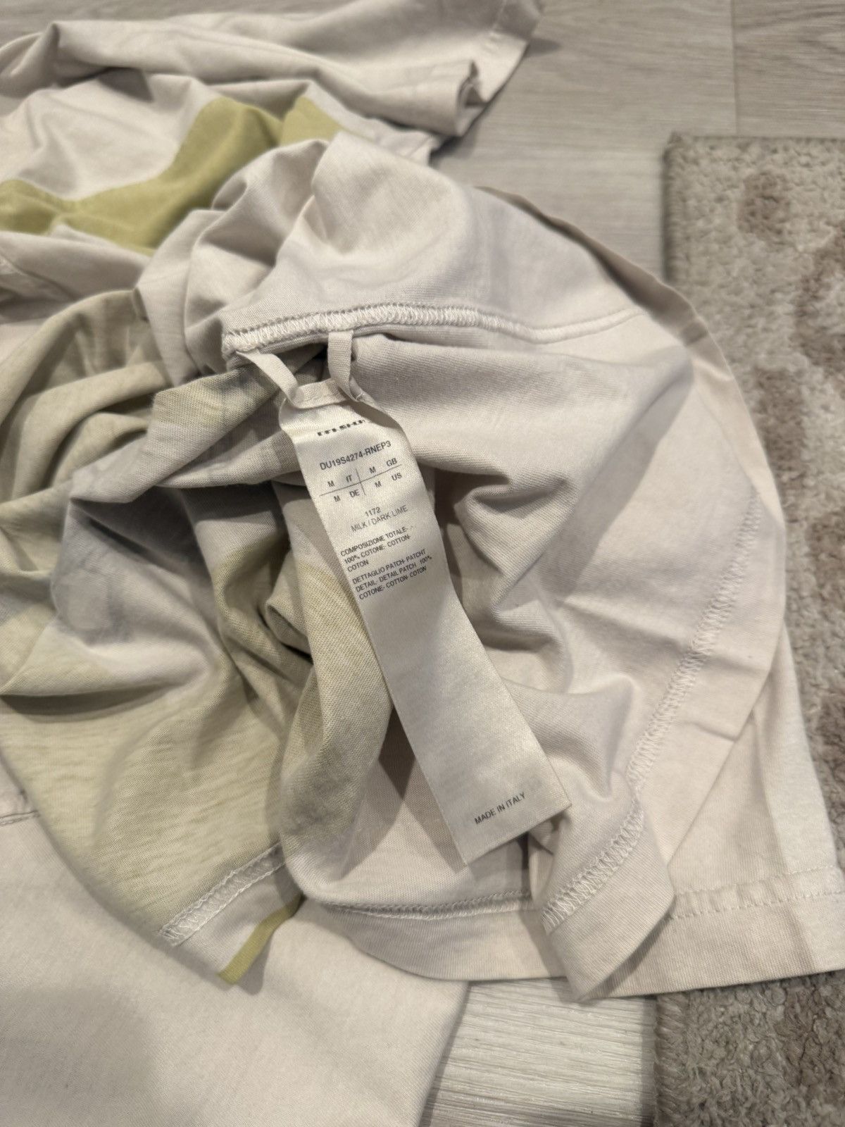 Rick Owens Drkshdw s/s 2019 milk/dark lime jumbo tee!! Size US M / EU 48-50 / 2 - 9 Thumbnail