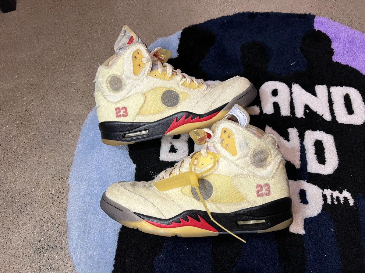 air jordan 5 x off white sail sneakers