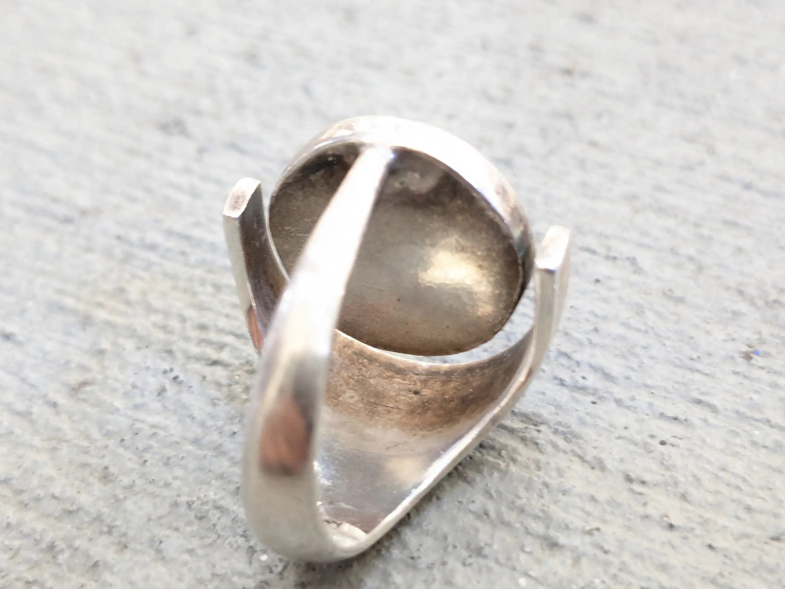 Jewelry Vintage Sterling Silver Ring Chrysocolla Size 7 Modern Size ONE SIZE - 10 Thumbnail