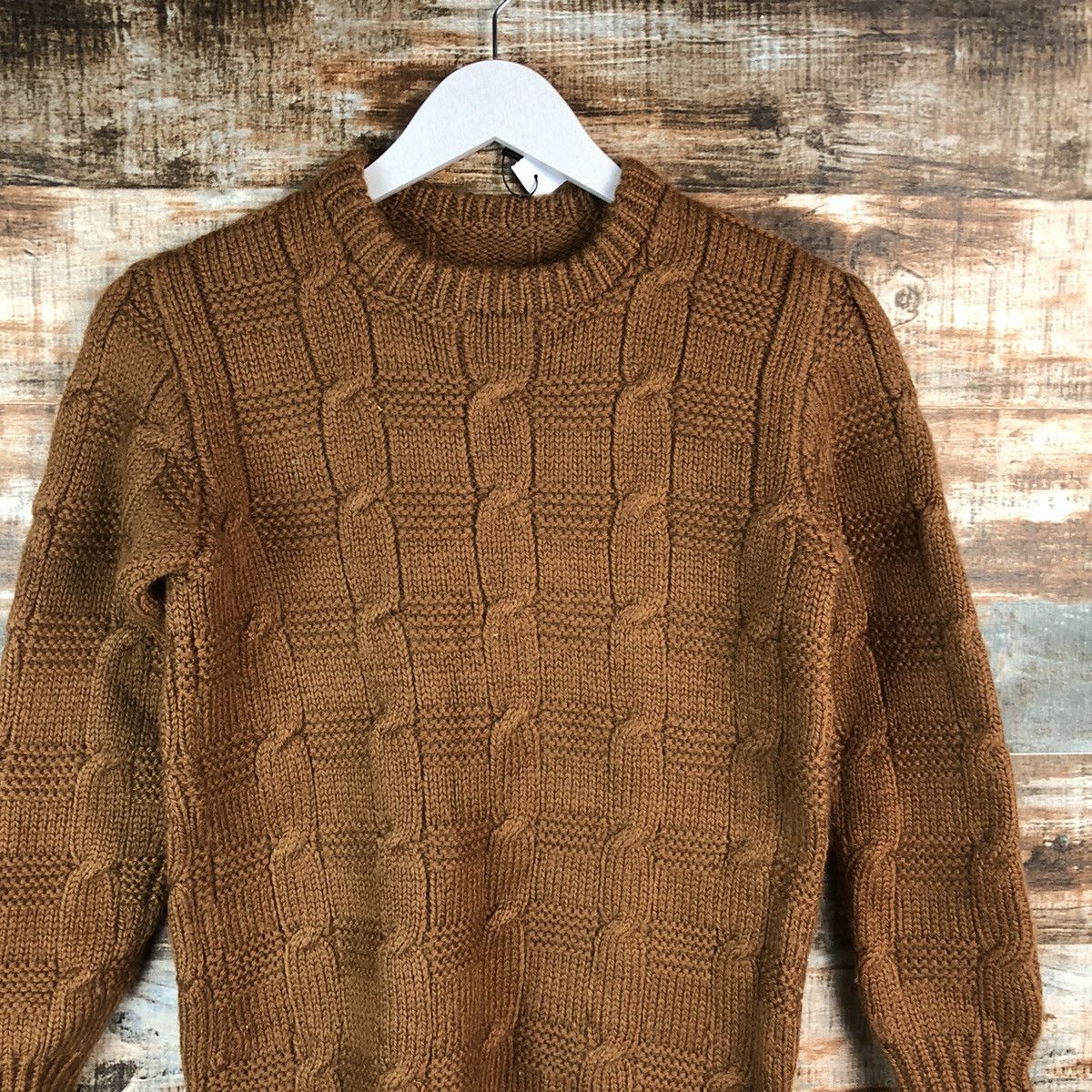 Homespun Knitwear × Japanese Brand Japan vintage Brown cable Knitwear sweatshirt #A1815 Size XS / US 0-2 / IT 36-38 - 5 Thumbnail