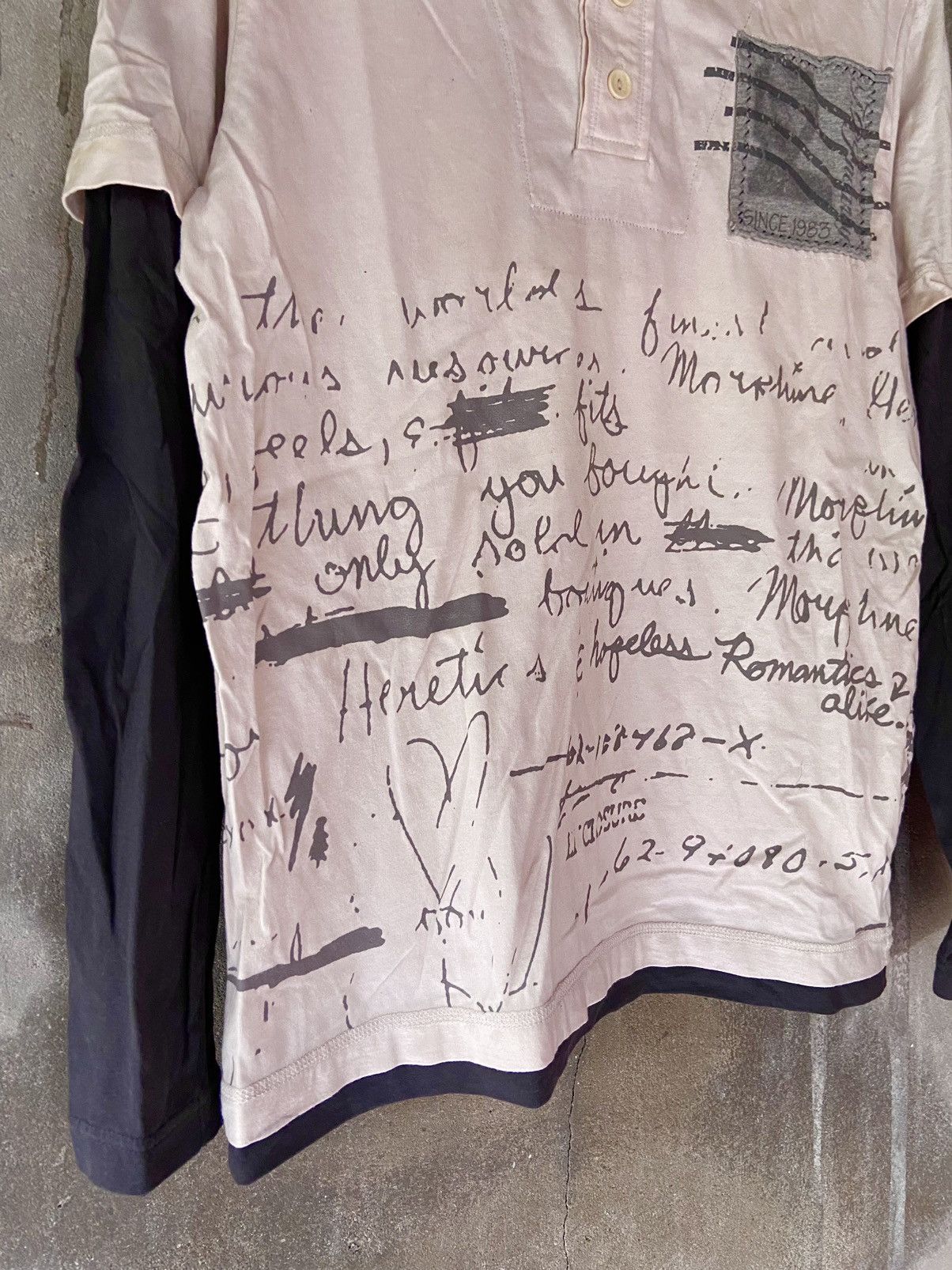 Japanese Brand TBJ NEARBY DOUBLE LAYER POEM LONG SLEEVE Size US M / EU 48-50 / 2 - 5 Thumbnail