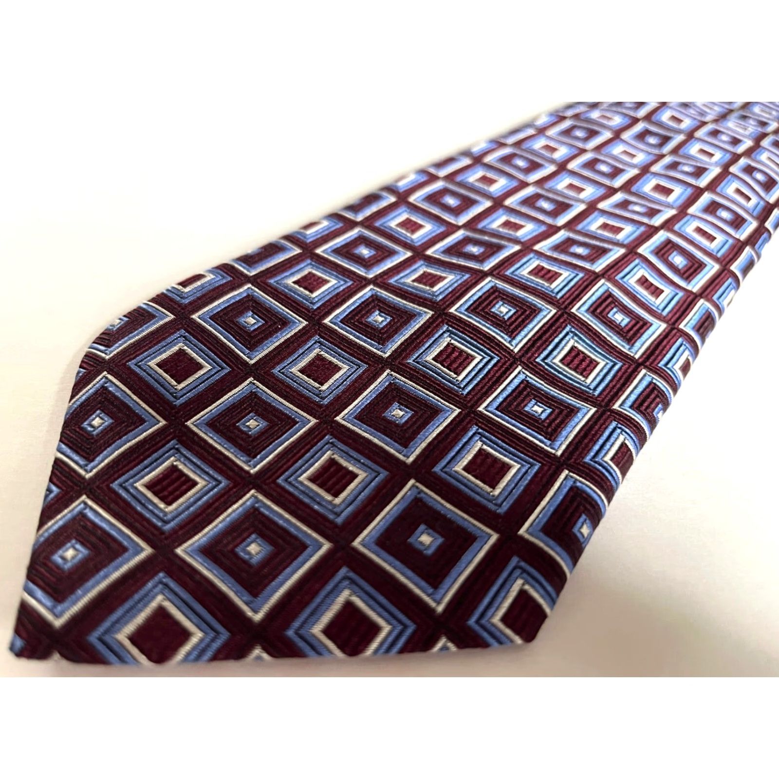 Canali Canali Tie Geometric Silk Made in Italy Men’s Wide 59" Purple Multicolor Designer Luxury Size ONE SIZE - 4 Thumbnail
