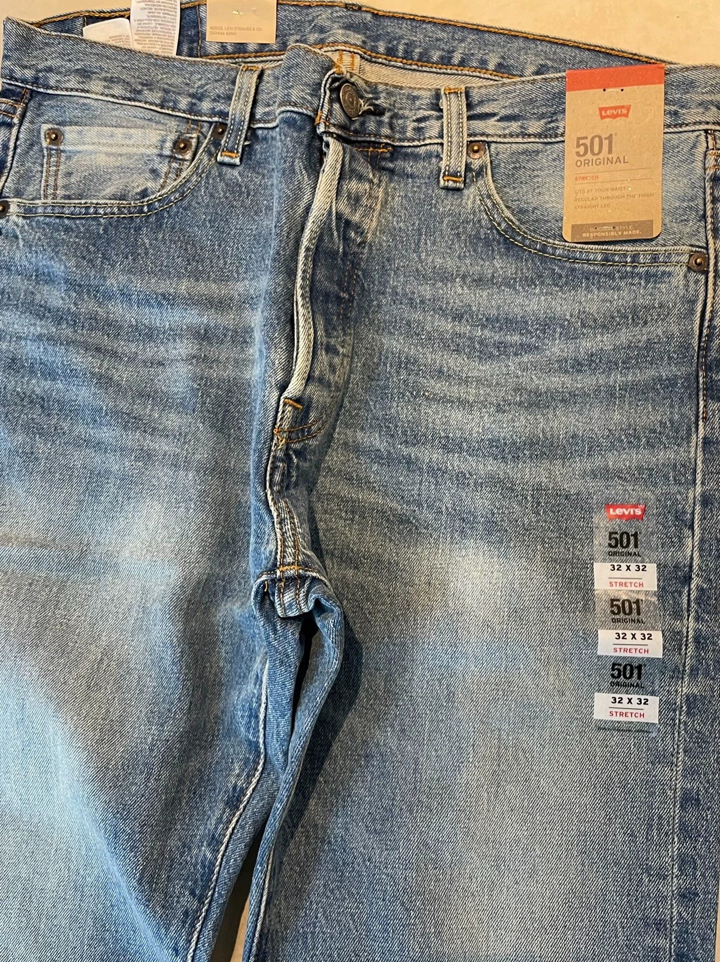 Levi's Levi's 501 Men's Dark Wash Distressed Vibe DIY Hem Size US 32 / EU 48 - 3 Thumbnail