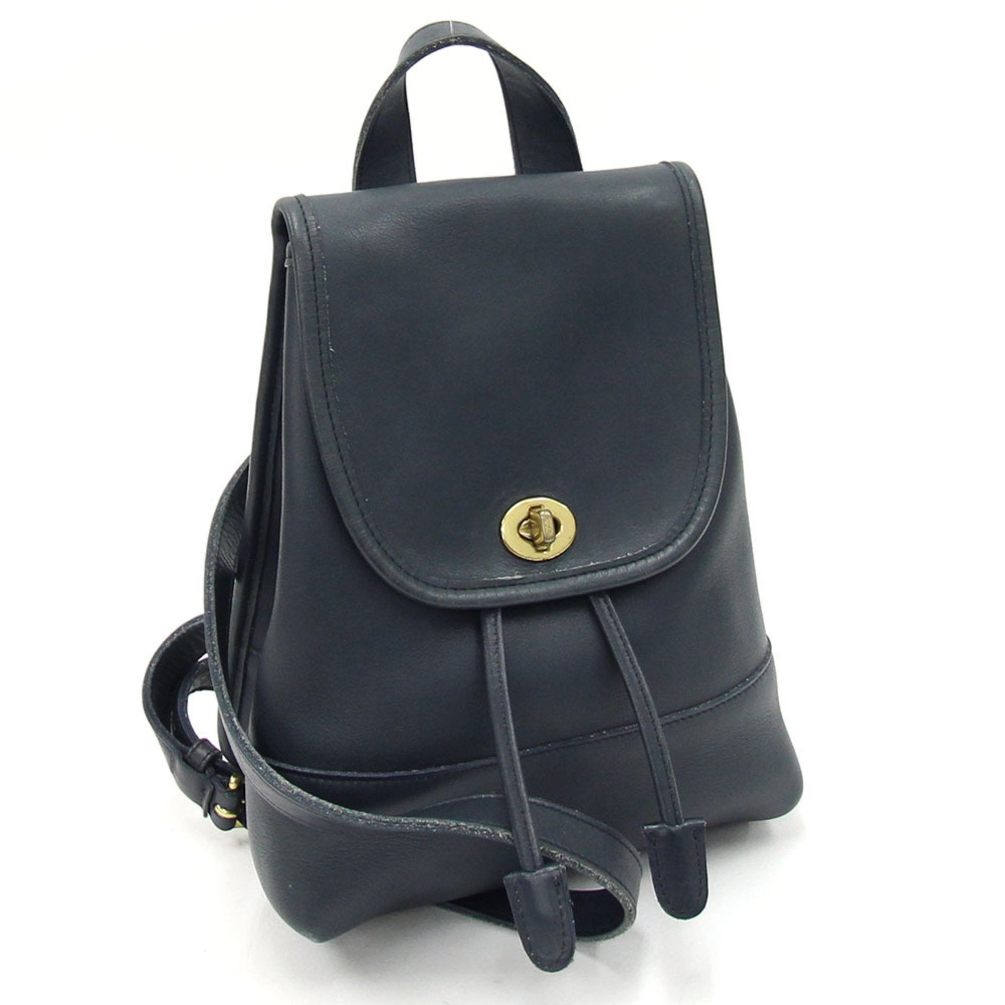 Coach Coach Backpack 9960 Navy Leather Old Women's Turnlock COACH Size ONE SIZE - 1 Thumbnail