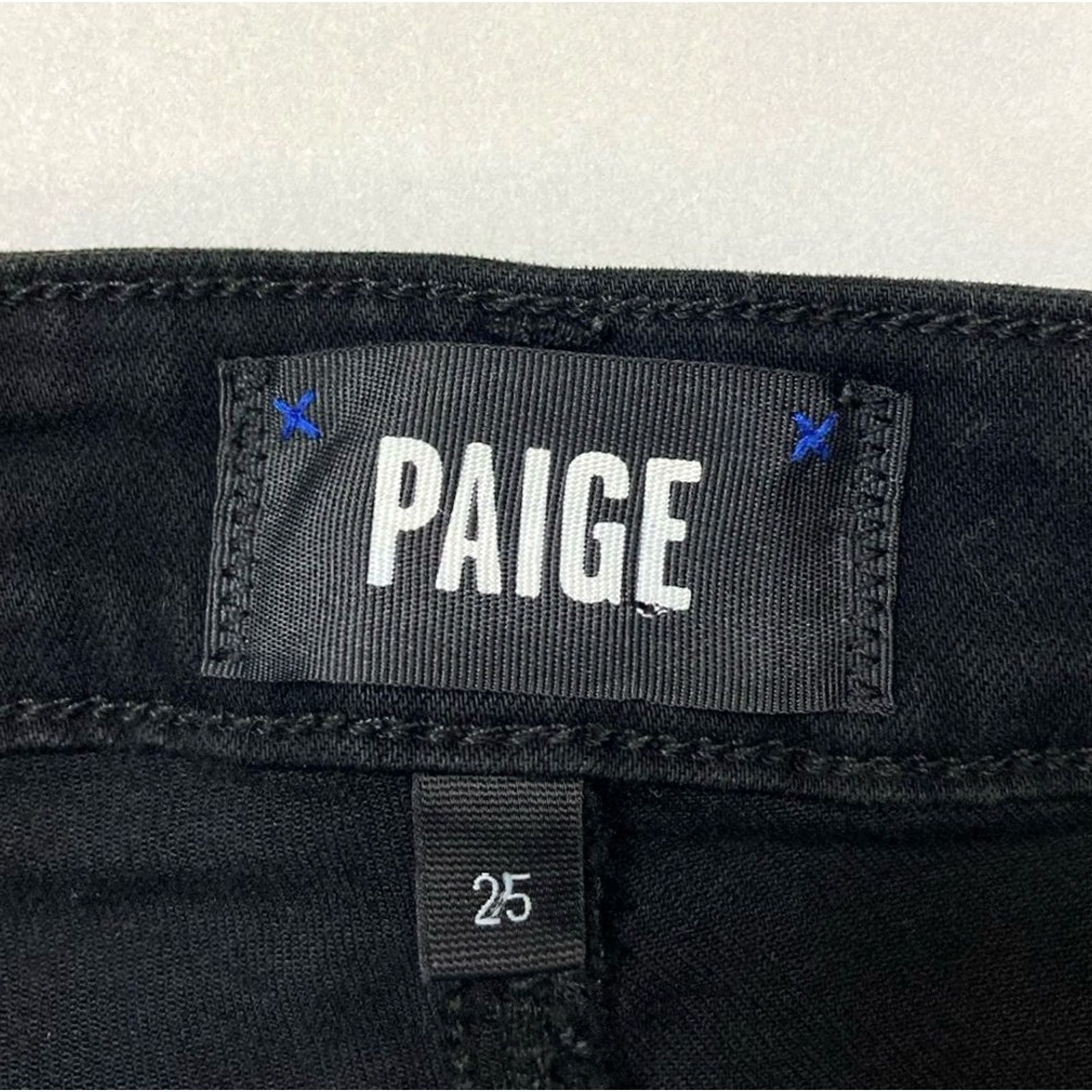 Paige Paige Hoxton Ankle Denim Jeans Women 25 Dark Shadow Distressed Slim 5-Pocket Black Cotton Polyester Spandex Rayon Jeans Size 42" / US 20 - 7 Thumbnail