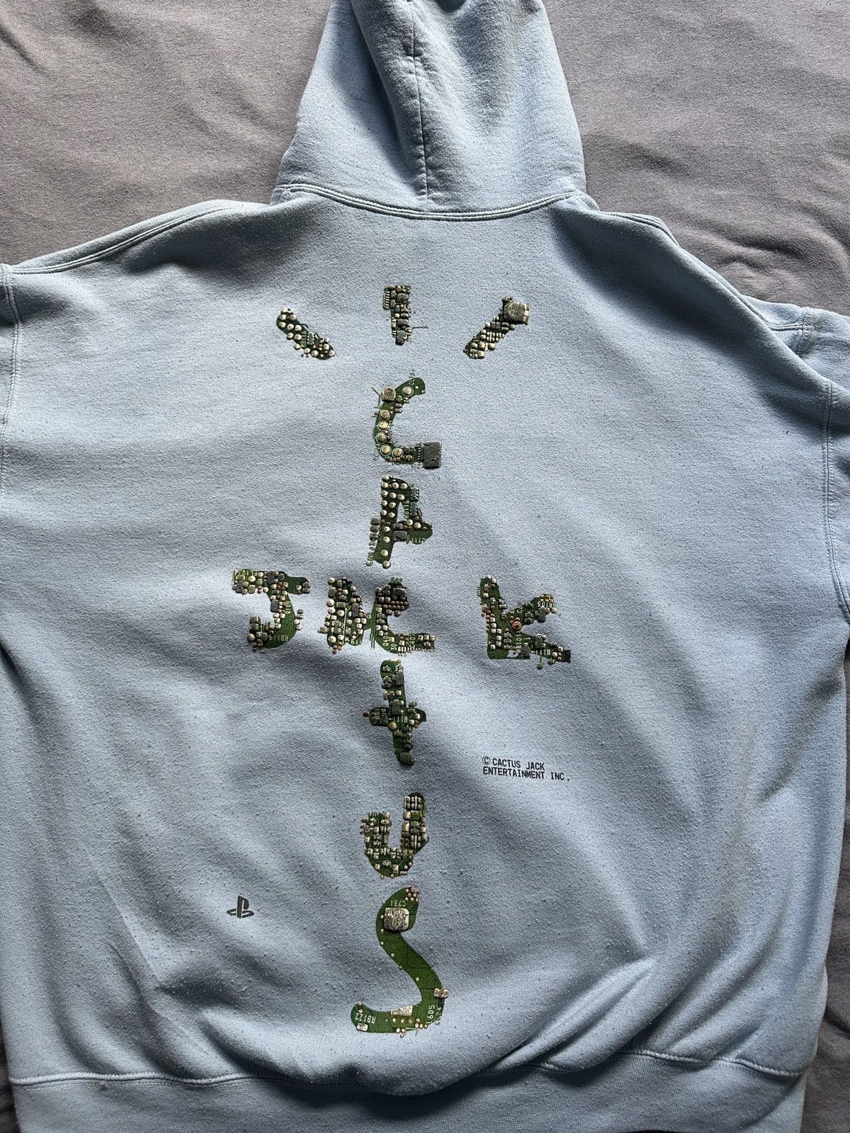 Travis Scott Playstation Motherboard Hoodie Baby Blue Size US L / EU 52-54 / 3 - 2 Thumbnail