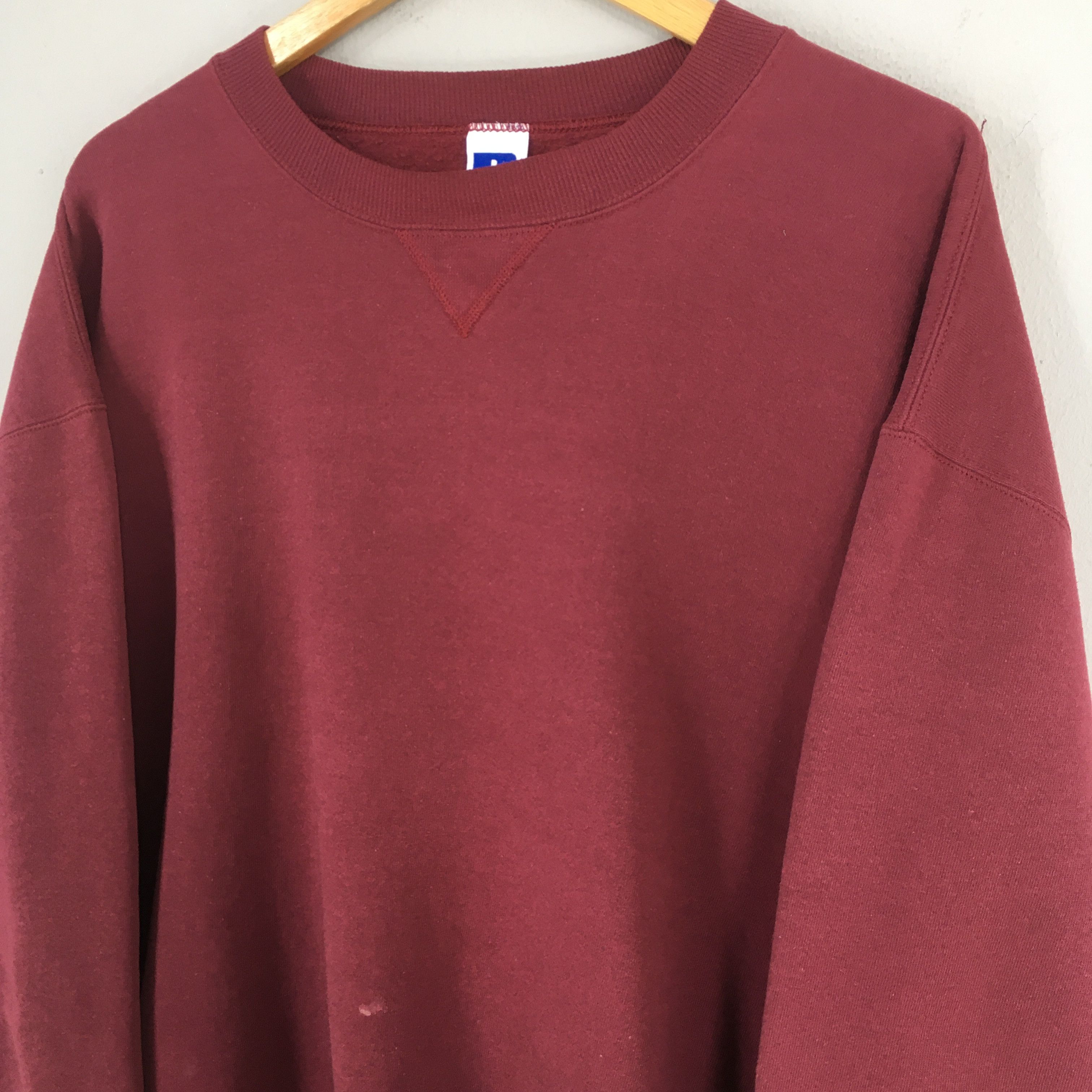 Russell Athletic Vintage 90s Russell Athletic Plain Red Sweatshirt XLarge Size US XL / EU 56 / 4 - 3 Thumbnail