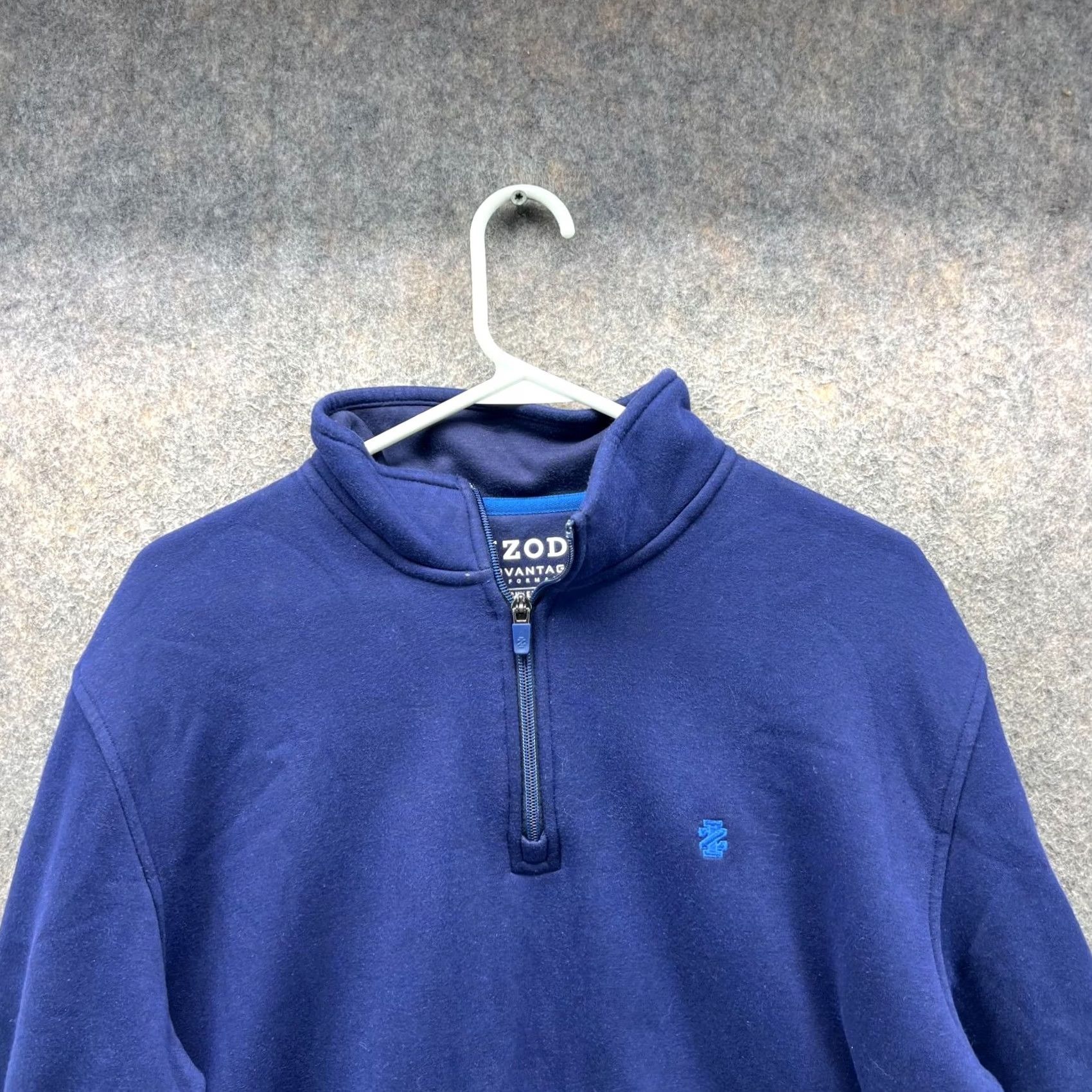 Izod IZOD Pullover Mens Large Blue Quarter Zip Fleece Jacket Advantage Performance Sweatshirt Size US L / EU 52-54 / 3 - 7 Thumbnail