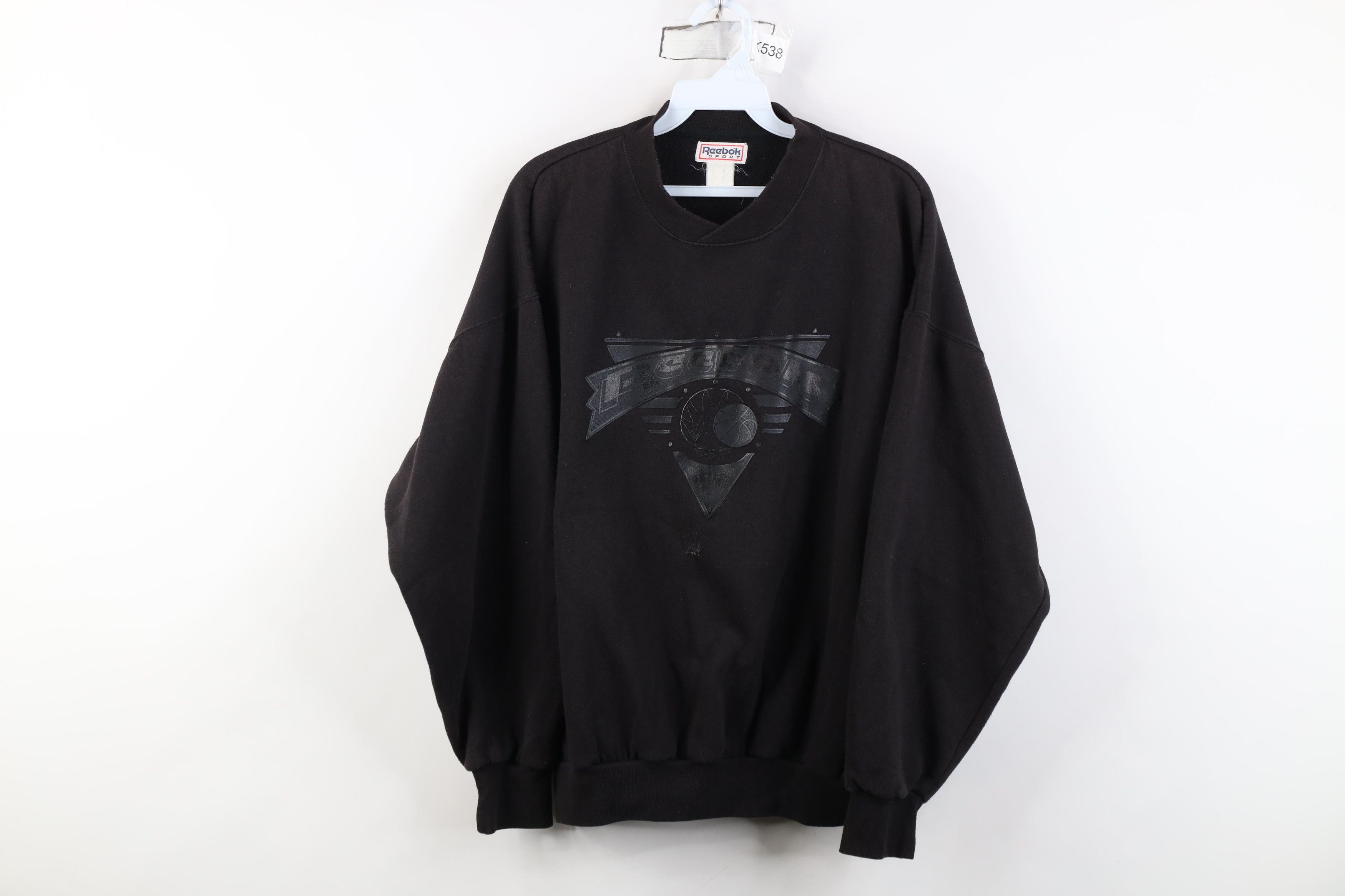 Reebok Vintage 90s Reebok Basketball Boxy Fit Sweatshirt Black Size US L / EU 52-54 / 3 - 1 Thumbnail
