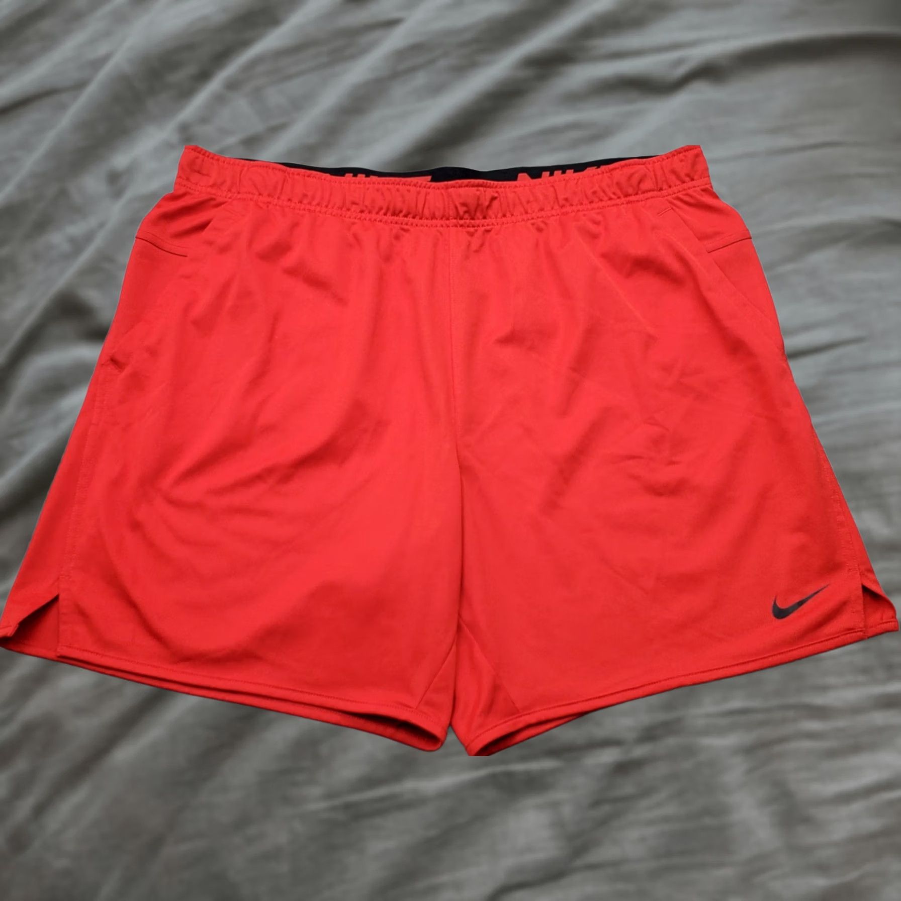 Nike Nike Knit Hybrid Training Shorts Mens XXL Red Swoosh Logo Elastic Waist Size US 39 - 1 Thumbnail