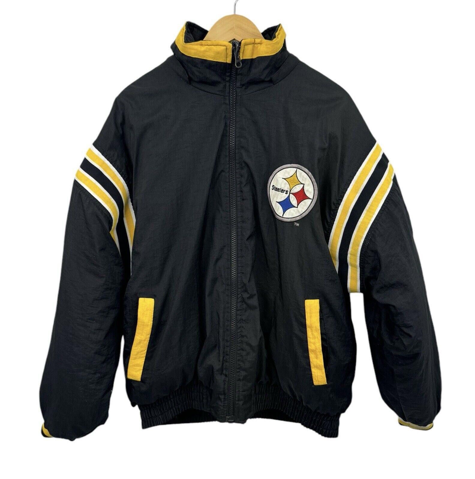 Designer Vintage Pro Player Pittsburgh Steelers Reversible Jacket L Size ONE SIZE - 2 Thumbnail