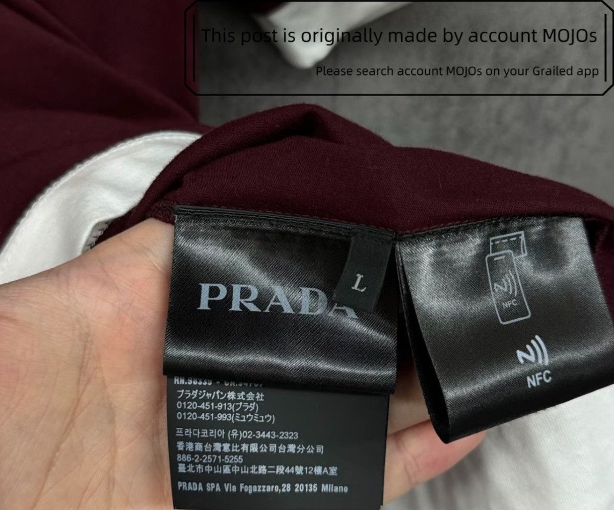 Prada Sz L Prada Wine Red Double Layers Tee mojos1859 Size US L / EU 52-54 / 3 - 4 Thumbnail