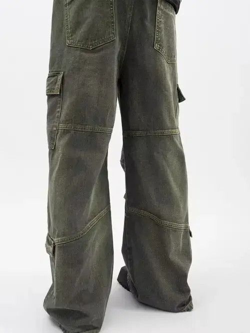 Japanese Brand × Jean Retro washed distressed workwear loose wide leg jeans Size US 32 / EU 48 - 3 Thumbnail