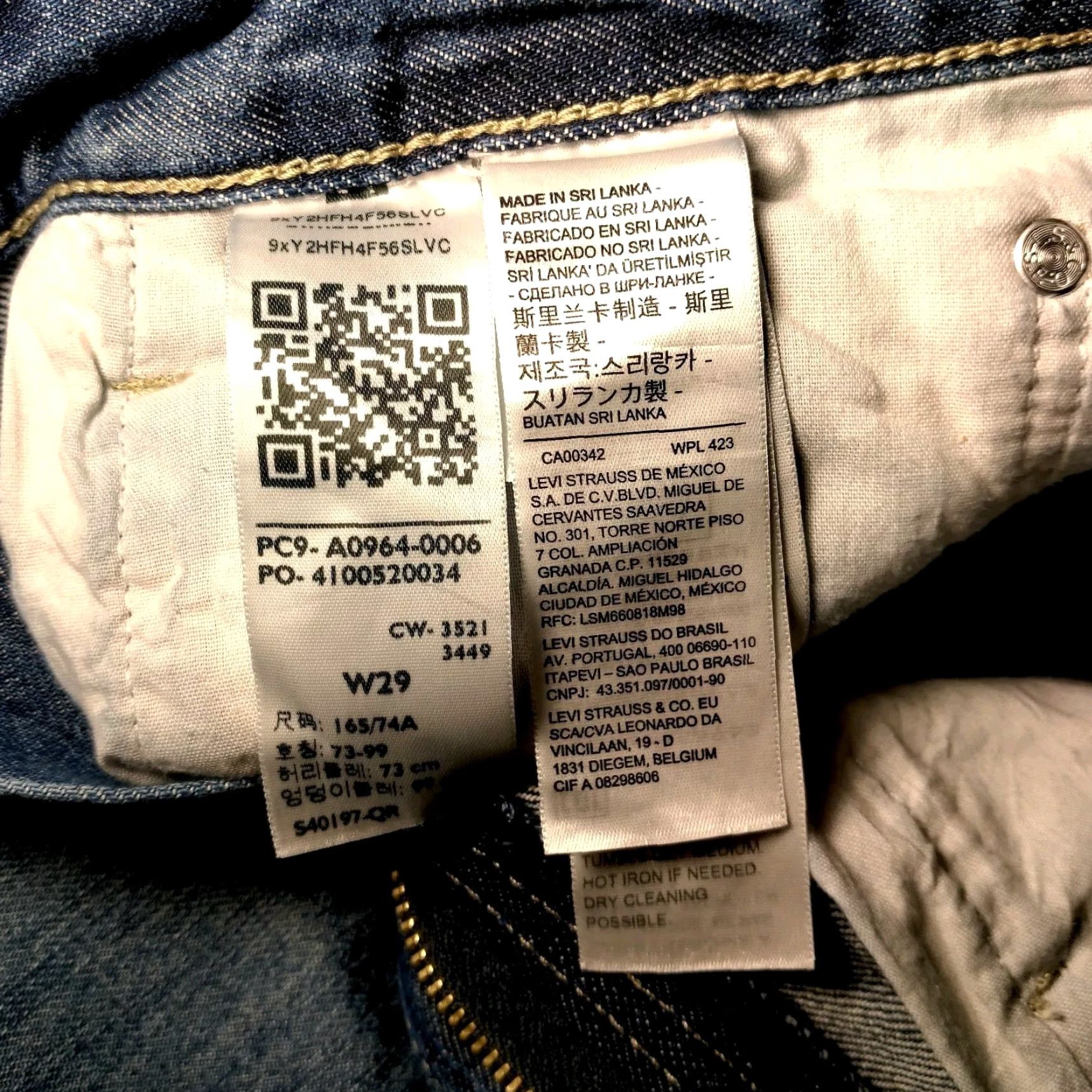 Levi's VINTAGE Levi's Low Pro Straight Jeans Women Size 29 Blue Denim Distressed Holes 5-Pocket Design Size 29" - 7 Thumbnail