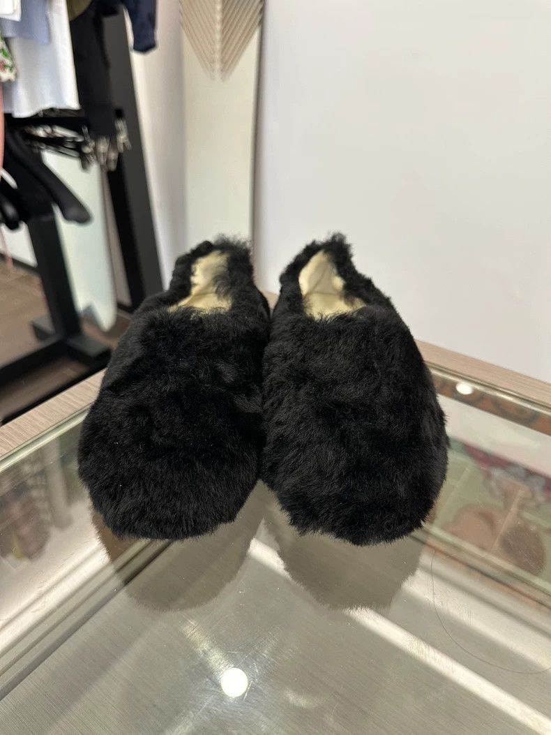 Celine Celine Black Fur Moccasin Slippers Size US 7.5 / EU 40-41 - 2 Thumbnail